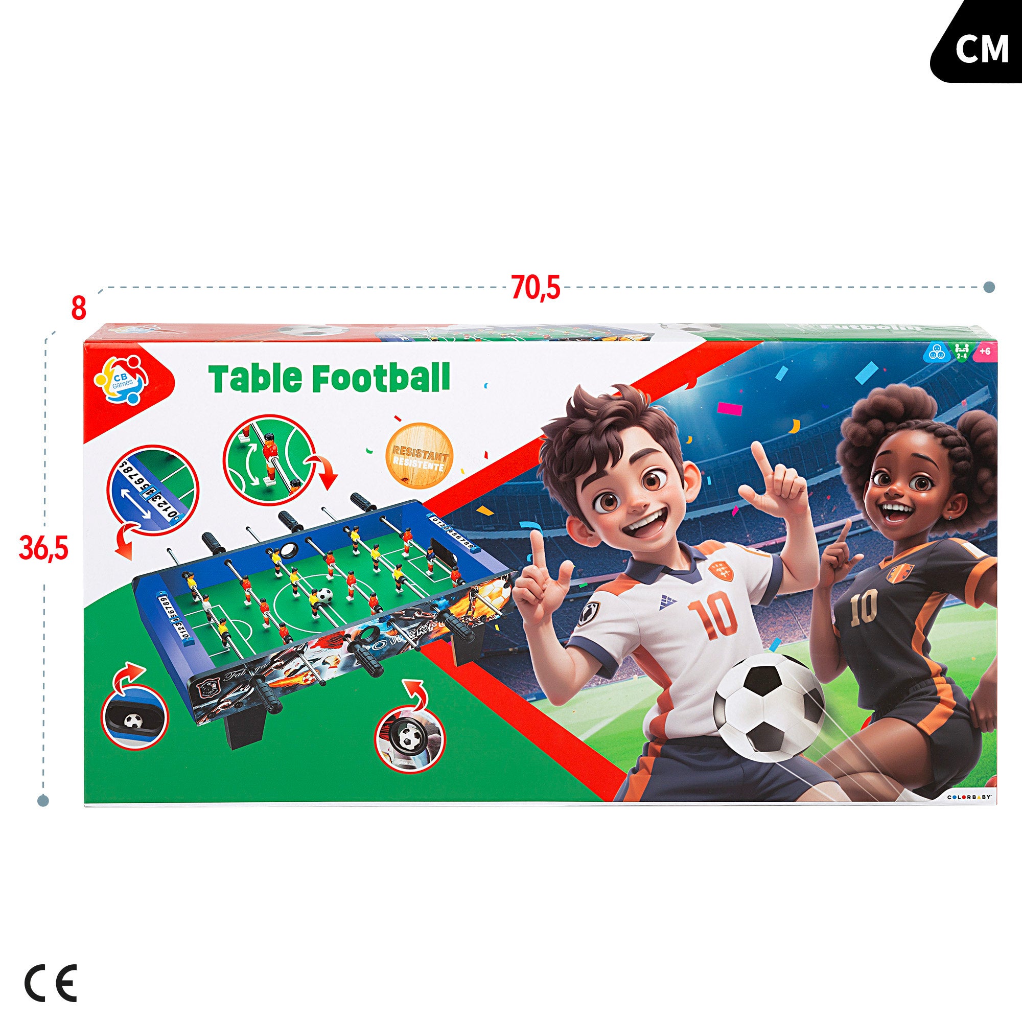 Futbolín madera azul tamaño mesa CB Games