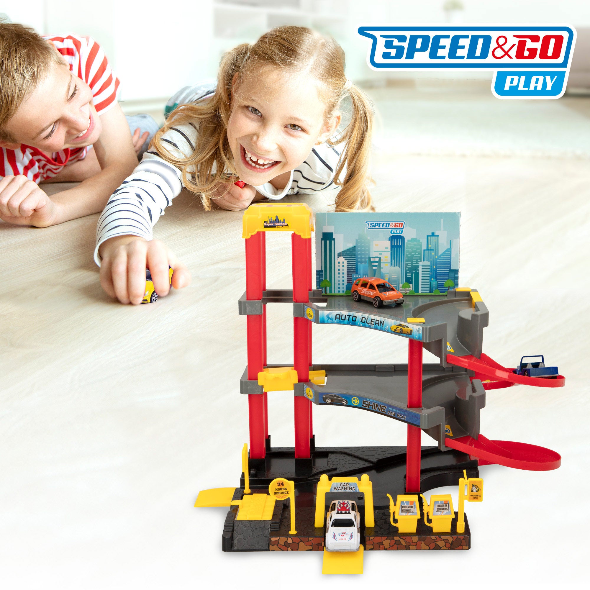 Parking infantil 3 niveles y 3 coches Speed & Go