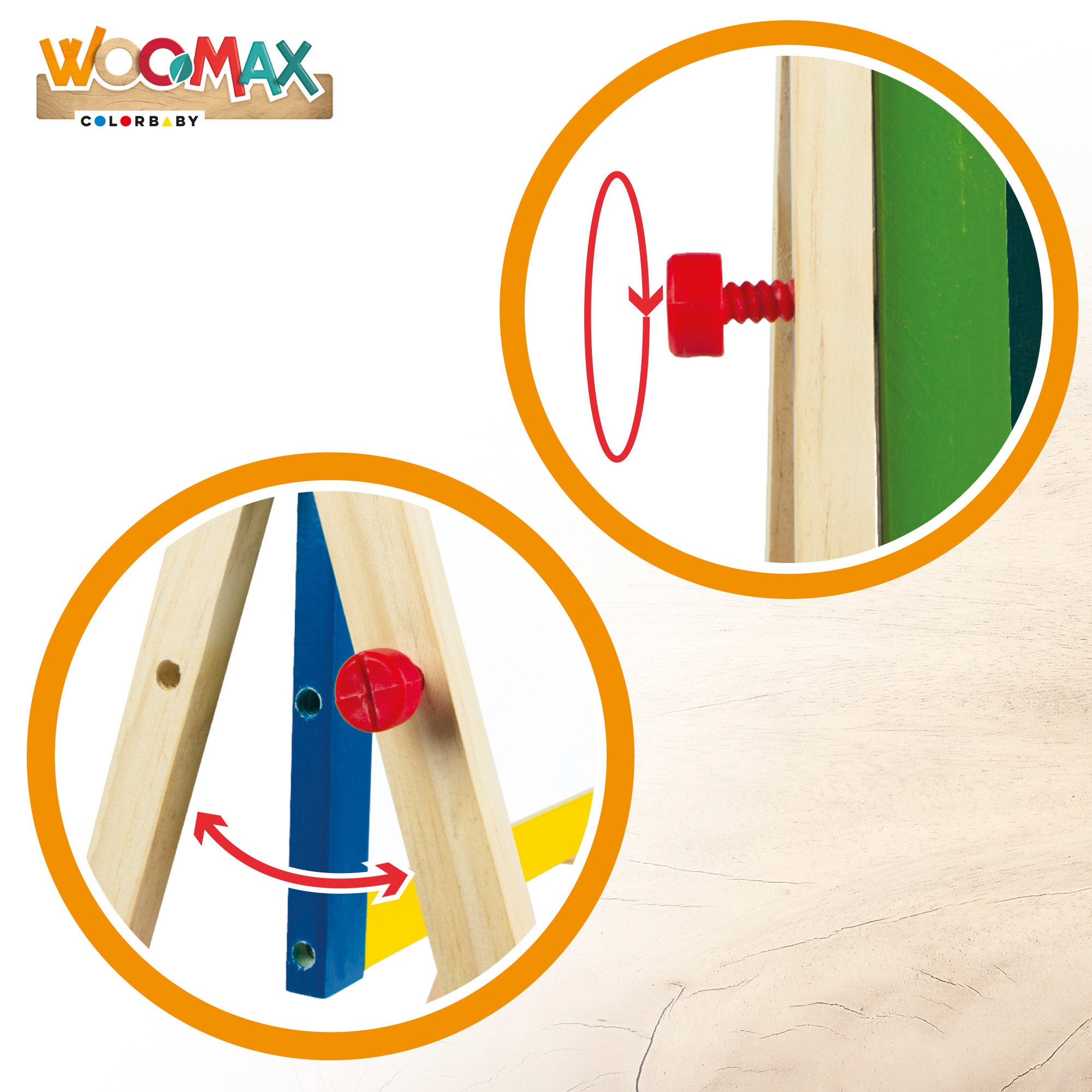 WOOMAX Pizarra doble con caballete de madera