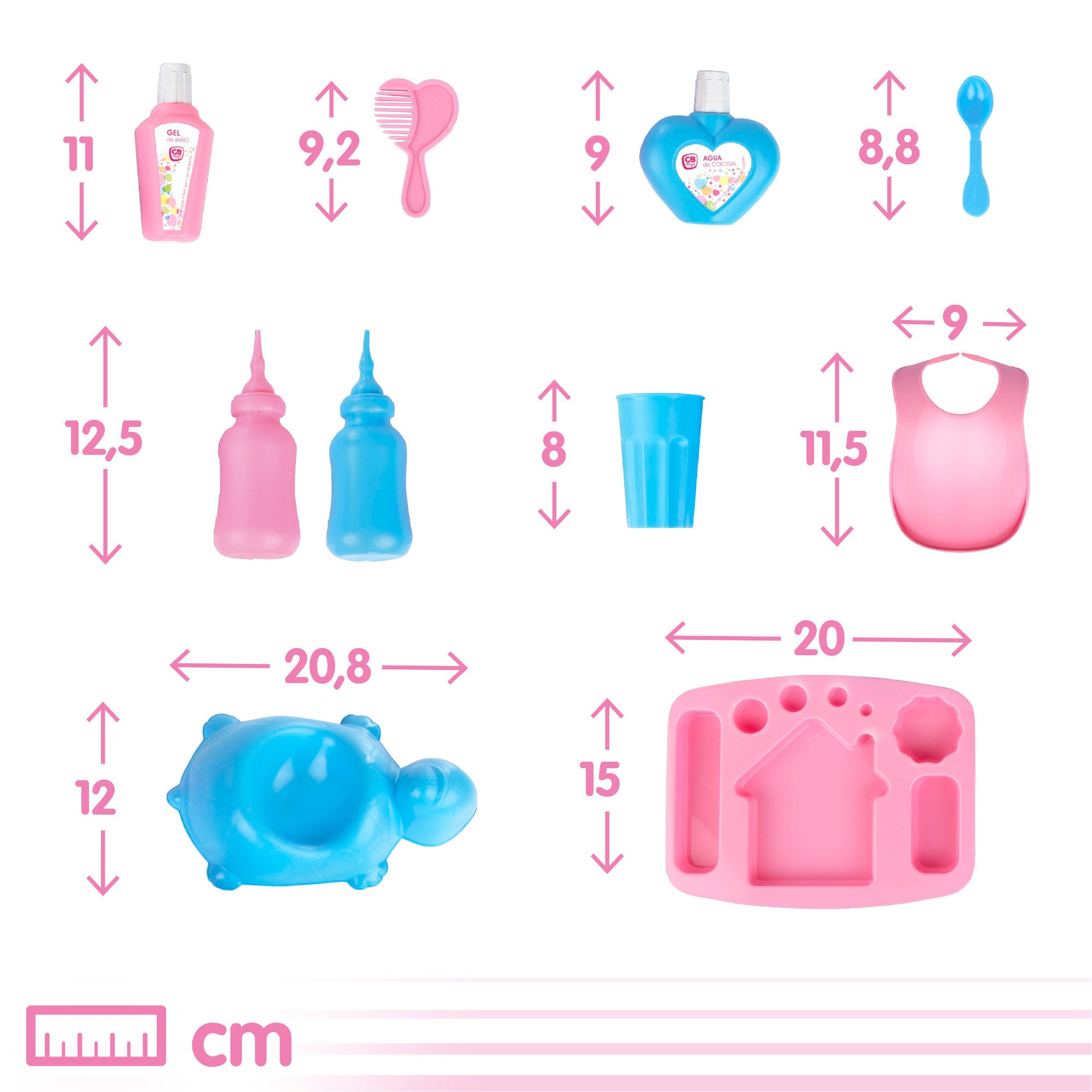 Set accesorios cuidado bebé muñeco Colorbaby's