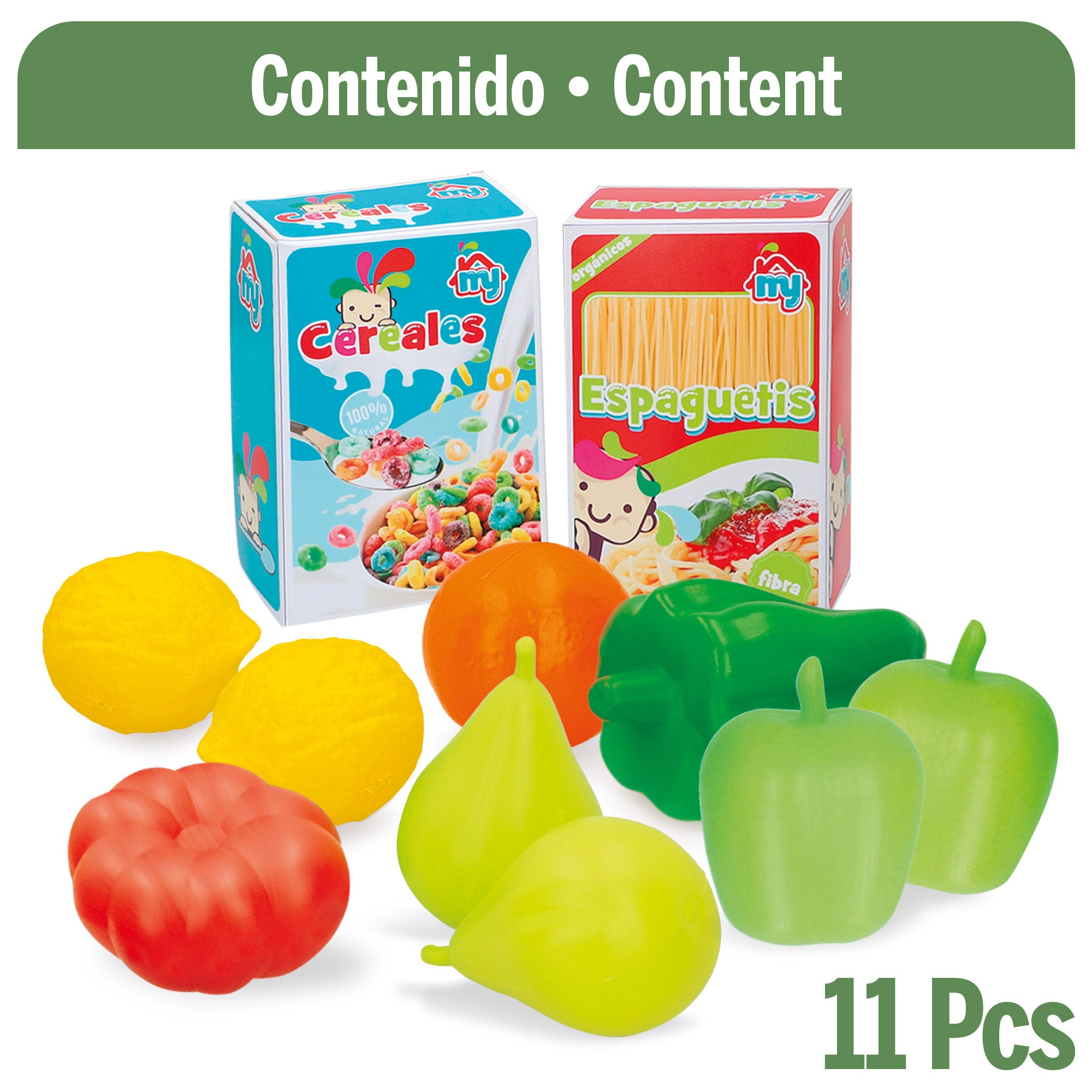 Carrito compra juguete con alimentos 11 pzas My Sweet Home