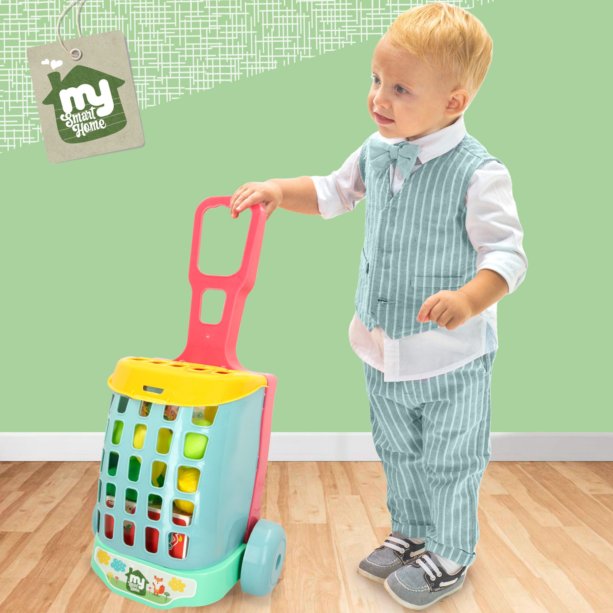 Carrito compra juguete con alimentos 11 pzas My Sweet Home