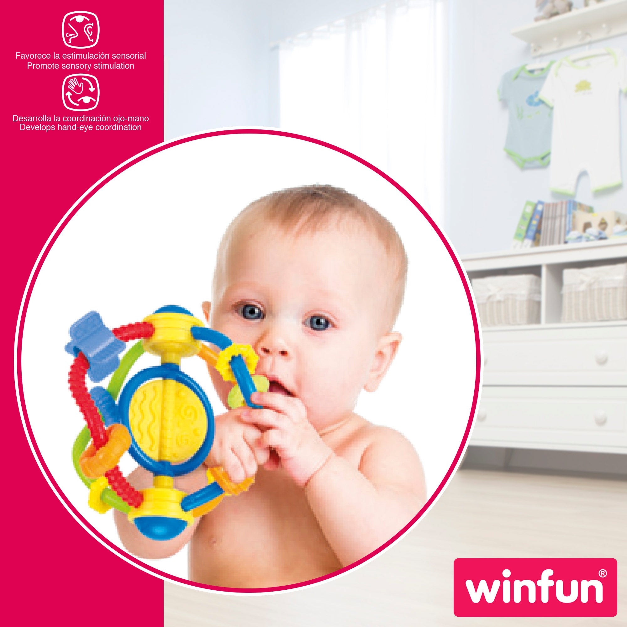 Chocalho multifuncional Winfun para recém-nascidos