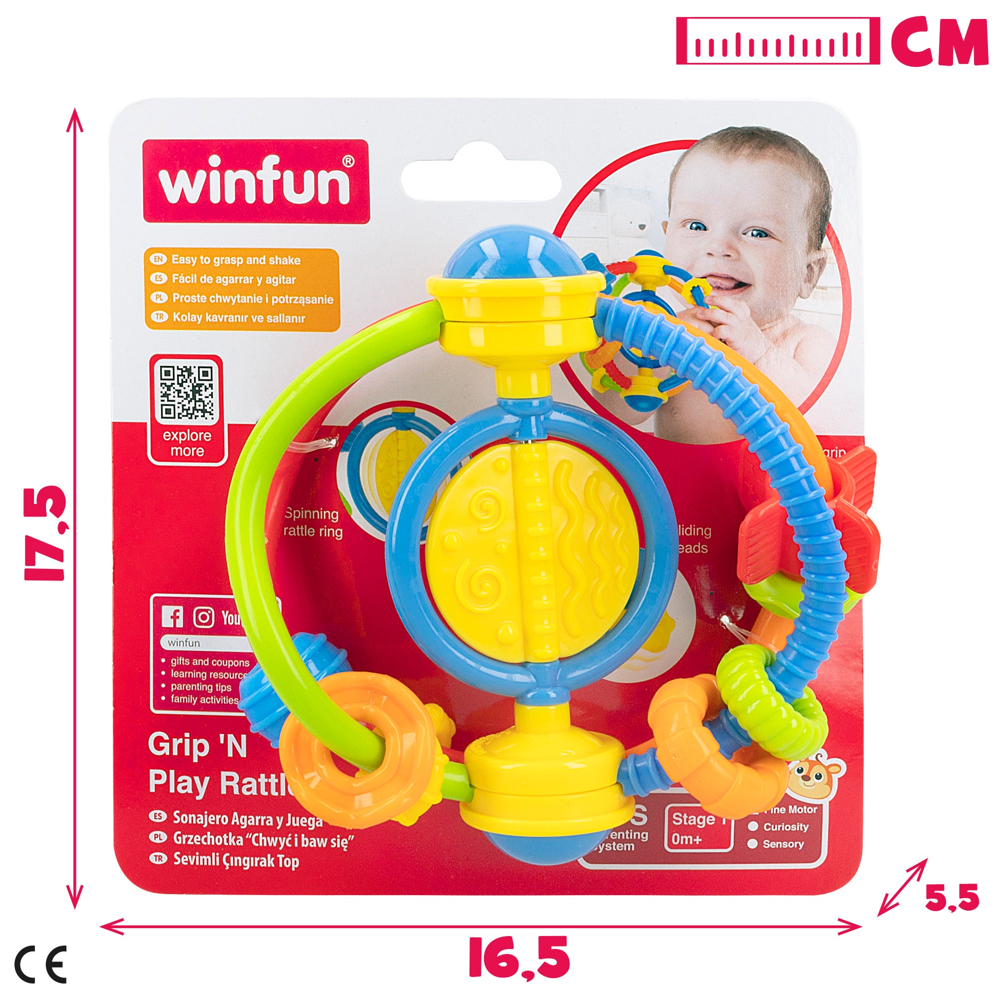 Chocalho multifuncional Winfun para recém-nascidos