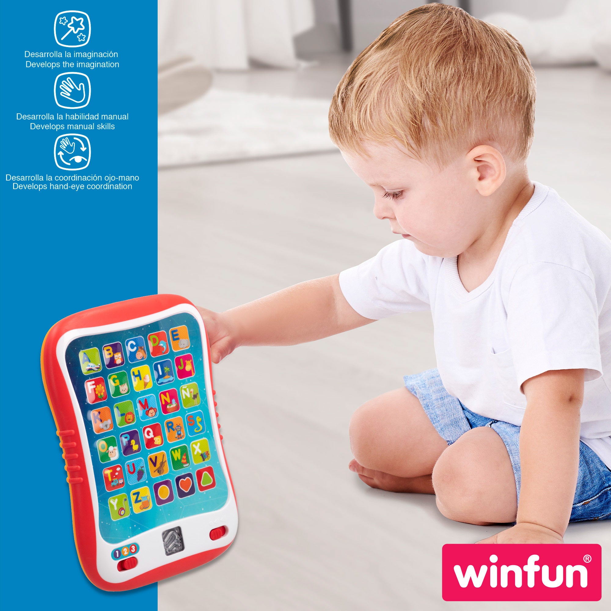 Tablet educativo Winfun com luz e sons em espanhol