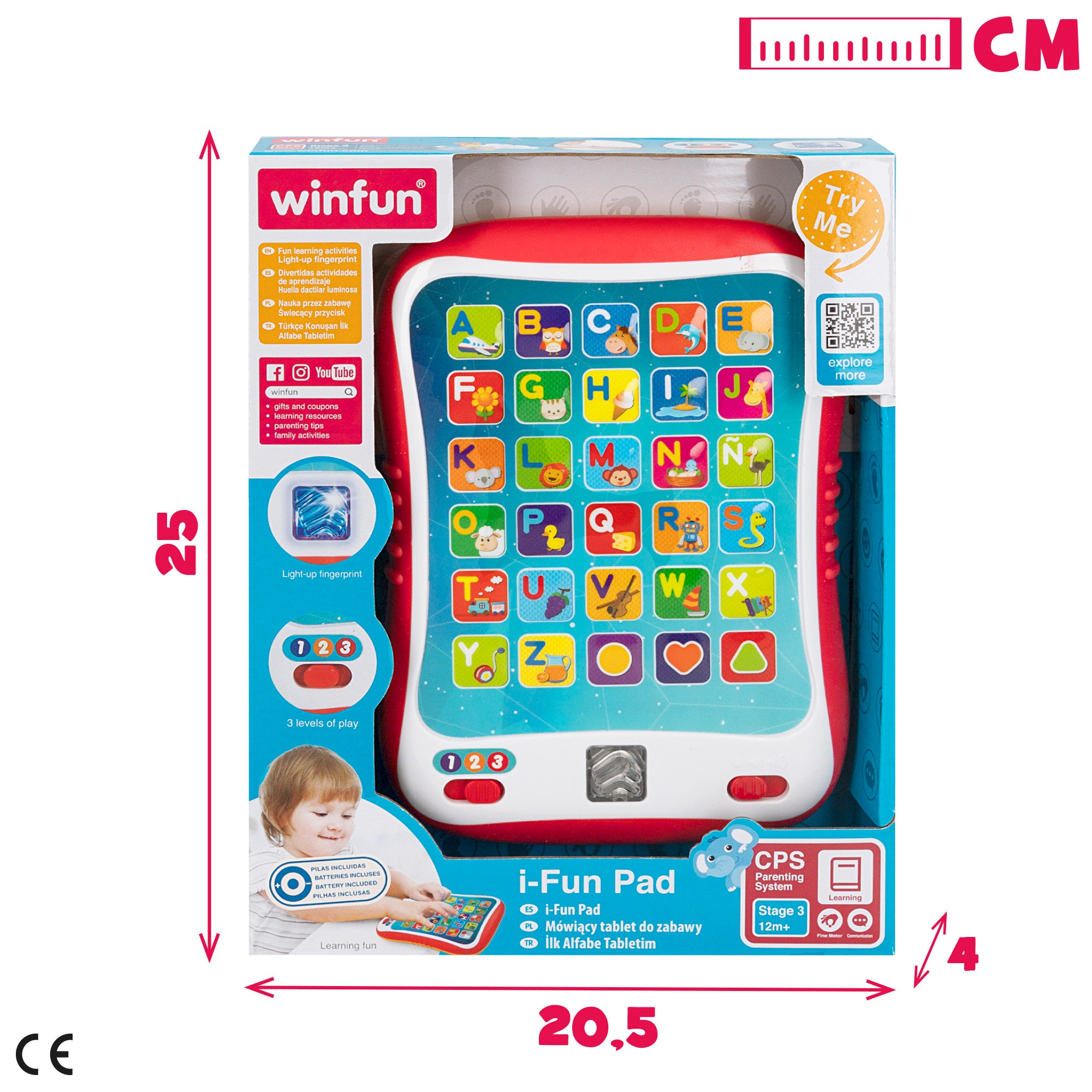 Tablet educativo Winfun com luz e sons em espanhol