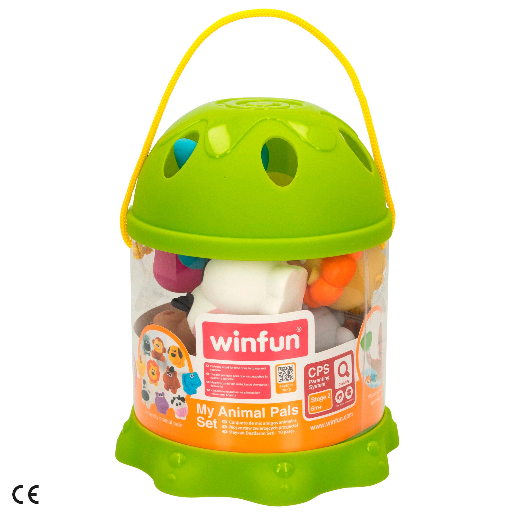 Winfun Juego 10 animalitos terrestres de goma para el baño