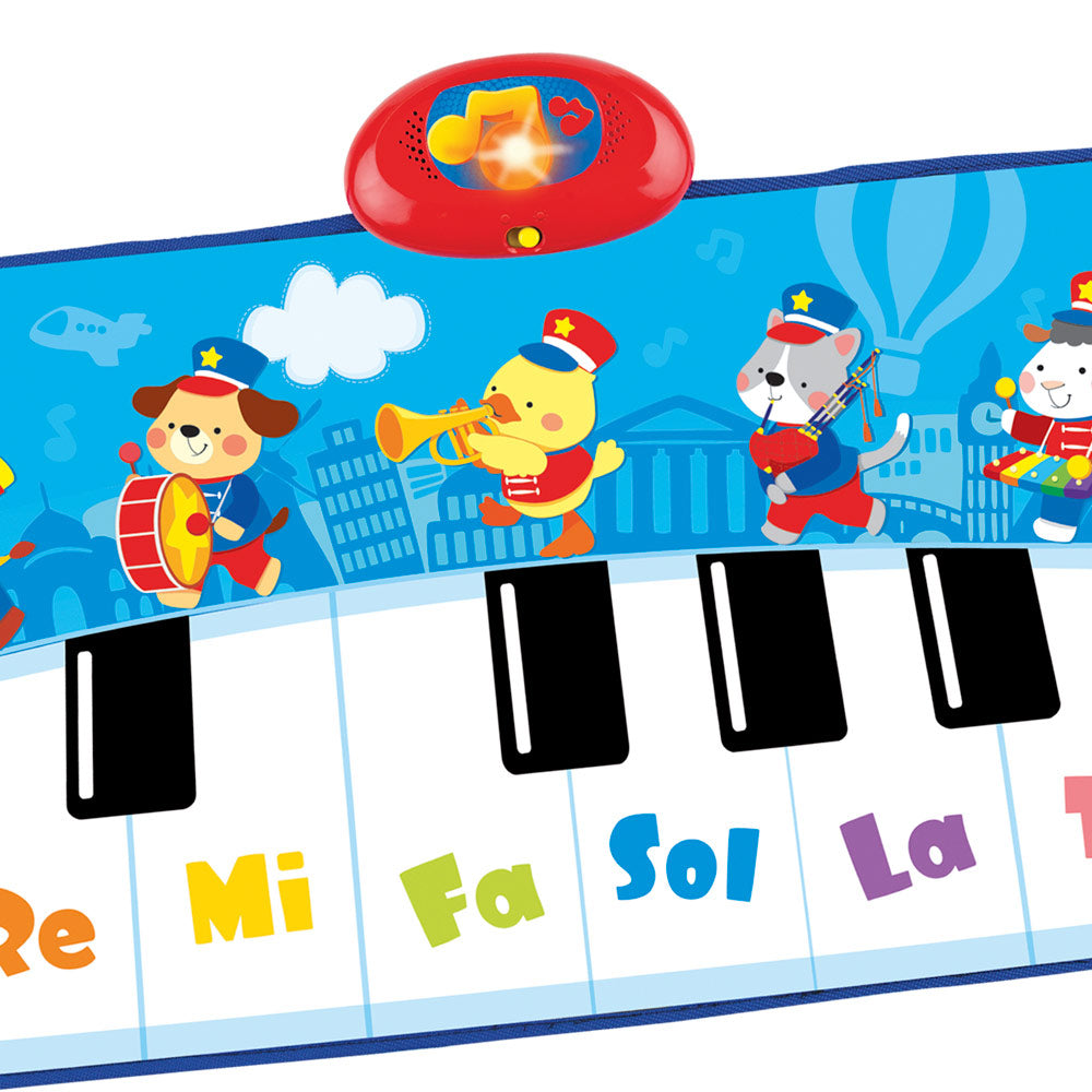 Winfun Alfombra piano azul con luz, sonido y grabadora