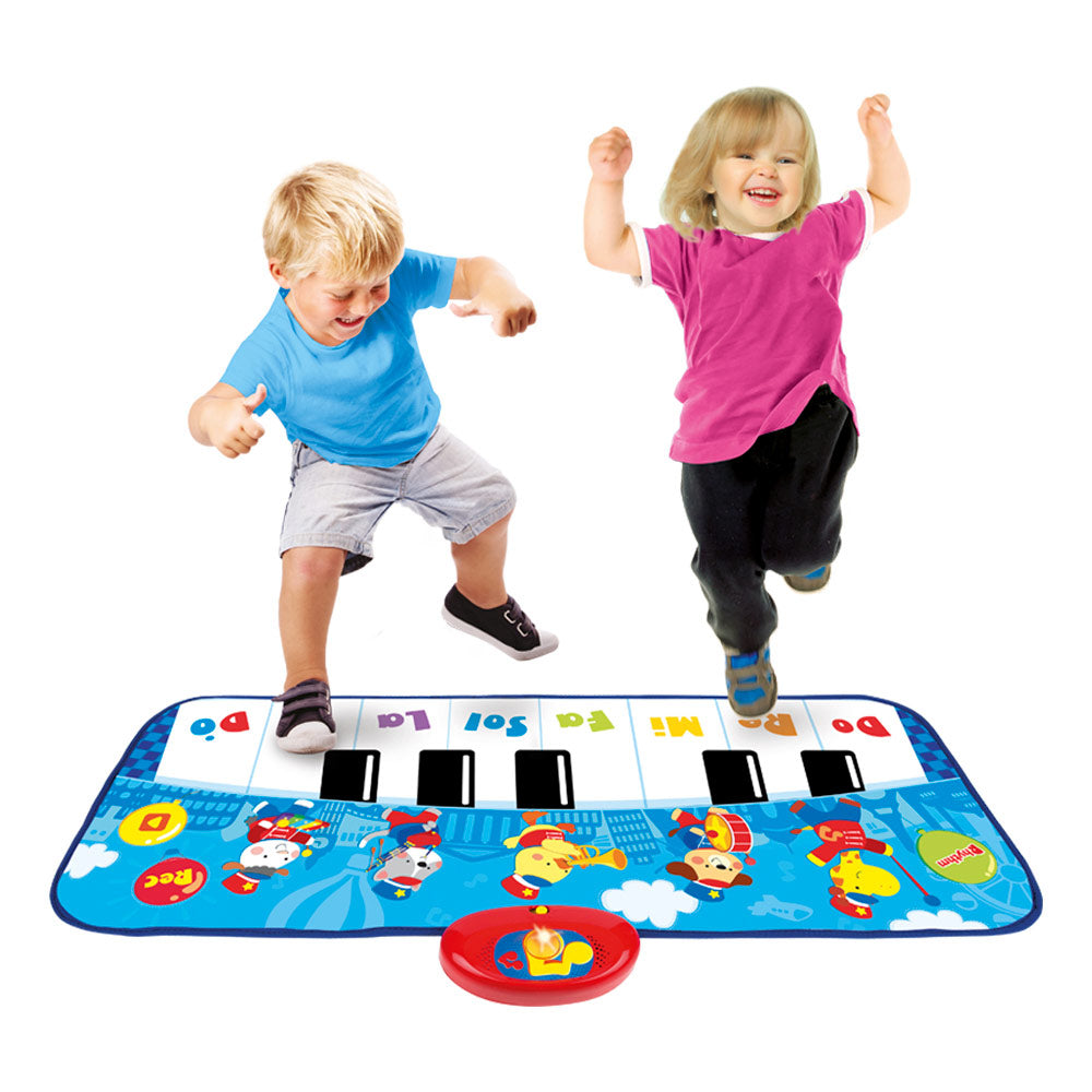 Winfun Alfombra piano azul con luz, sonido y grabadora