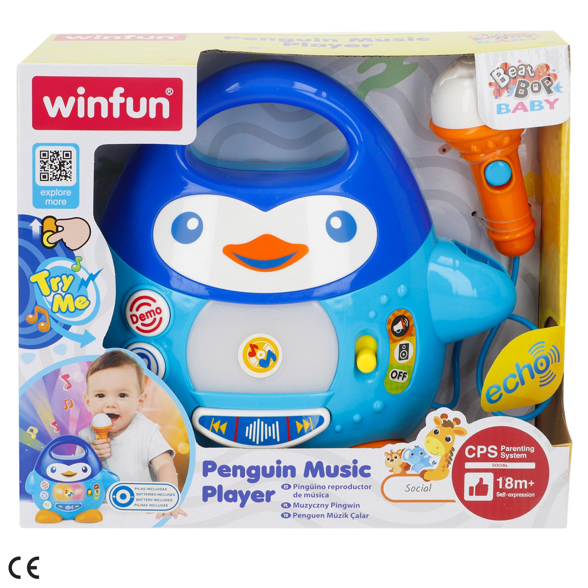 Karaoke pingüino con luces y sonidos Winfun