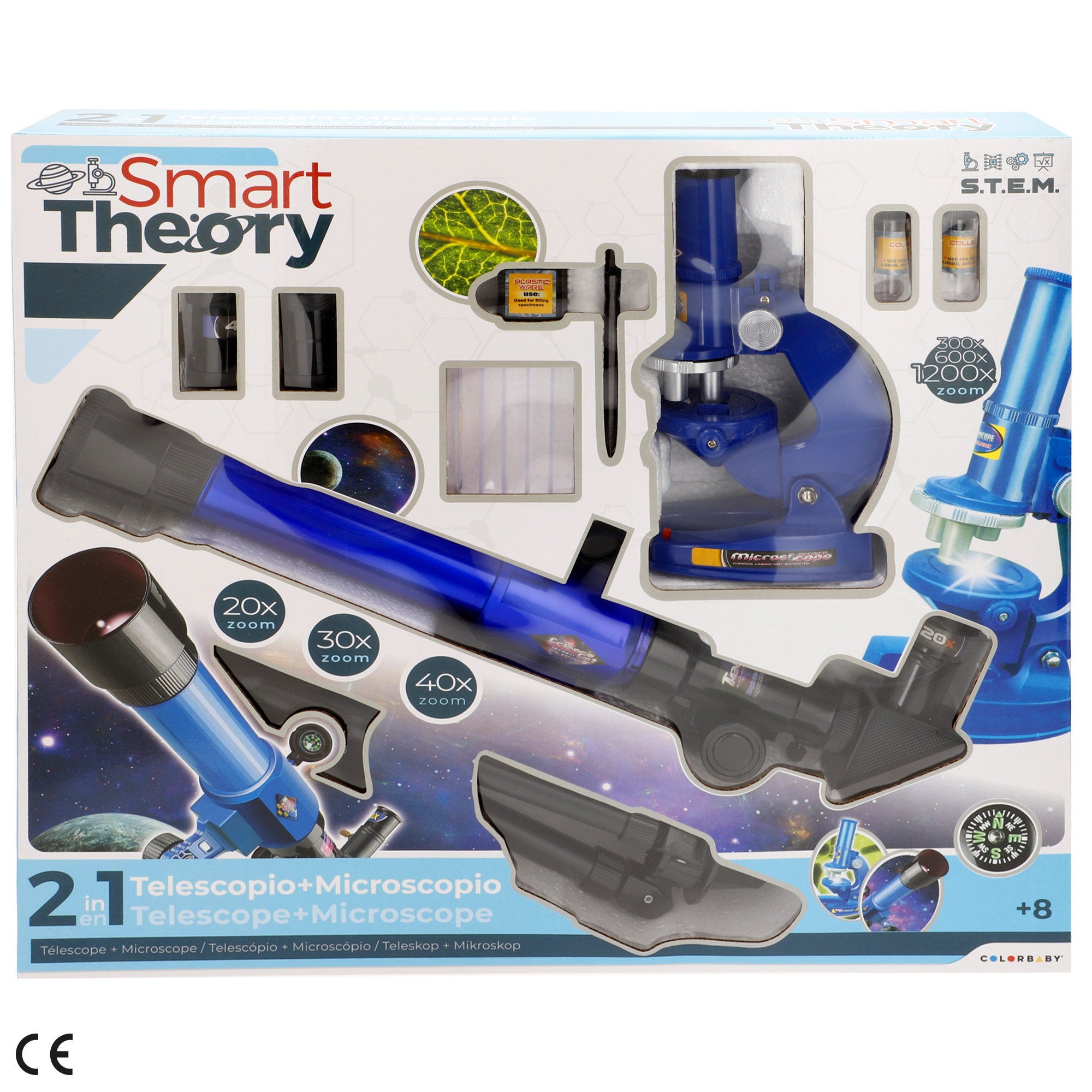 Set telescopio y microscopio de juguete Smart Theory