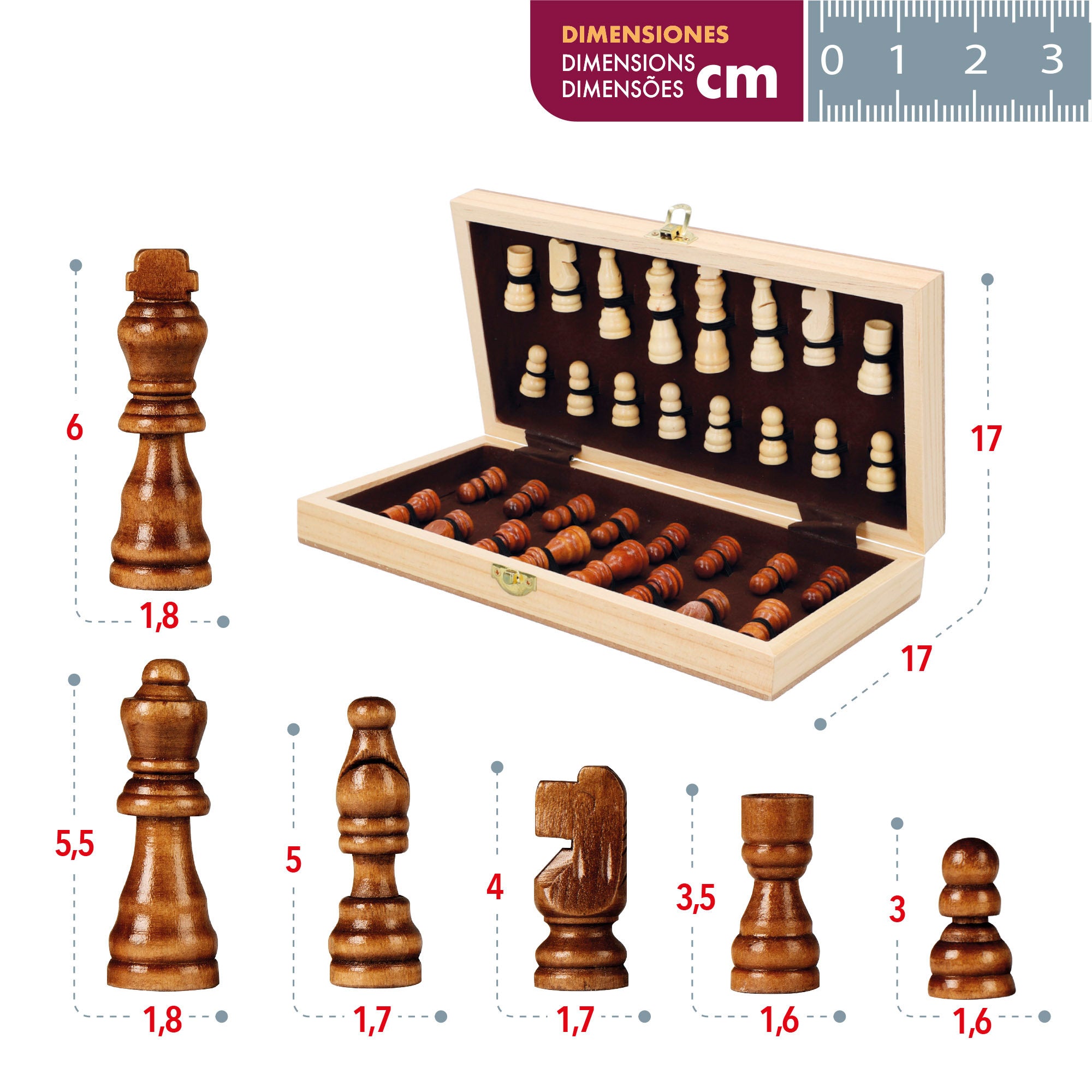 Juegos de mesa ajedrez estuche de madera CB Games