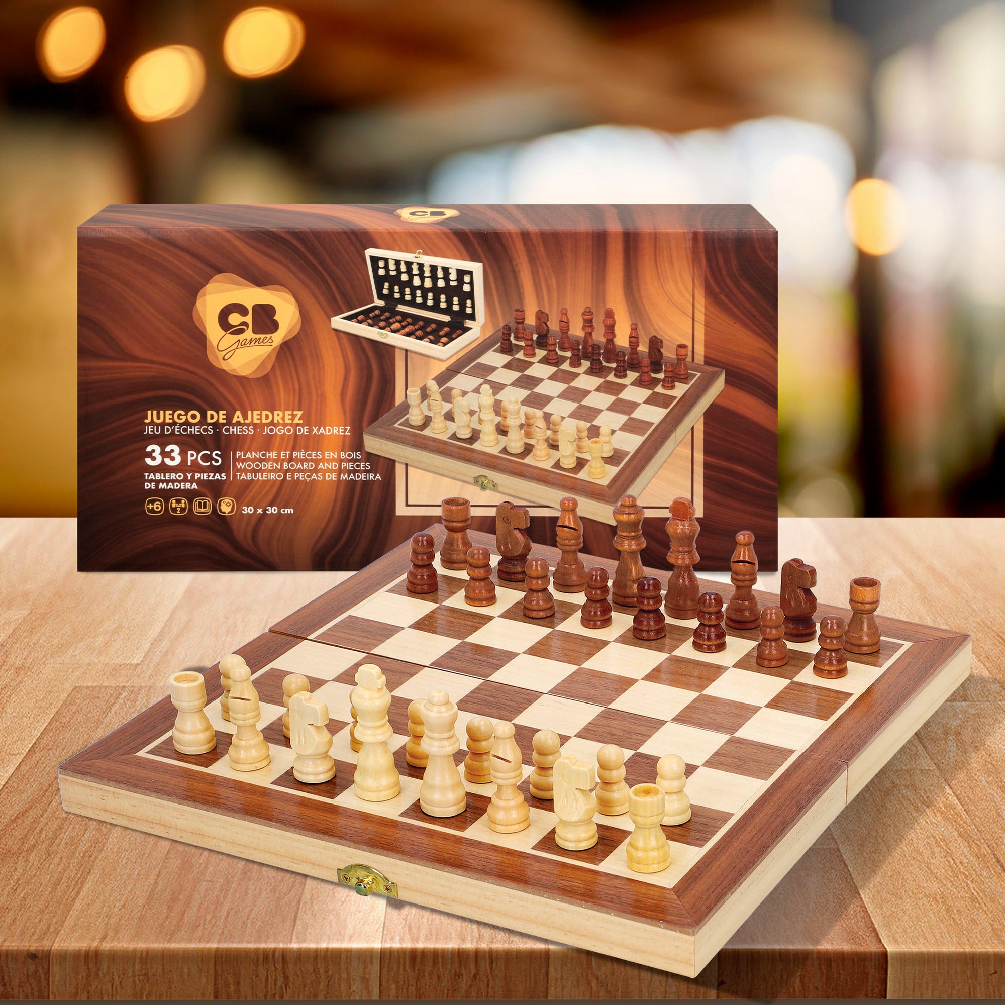 Juegos de mesa ajedrez estuche de madera CB Games