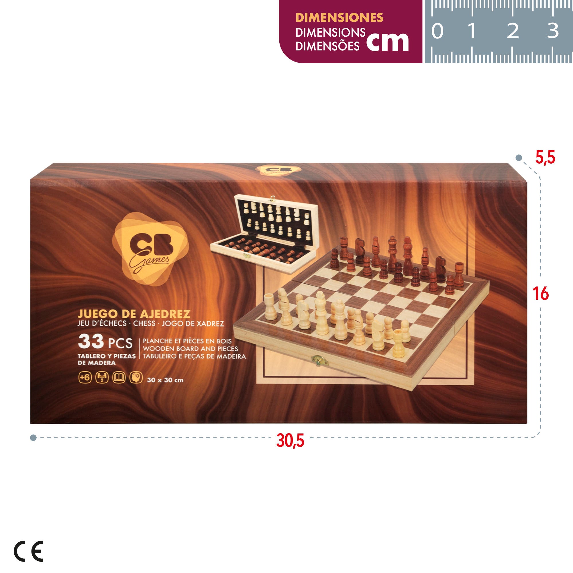 Juegos de mesa ajedrez estuche de madera CB Games