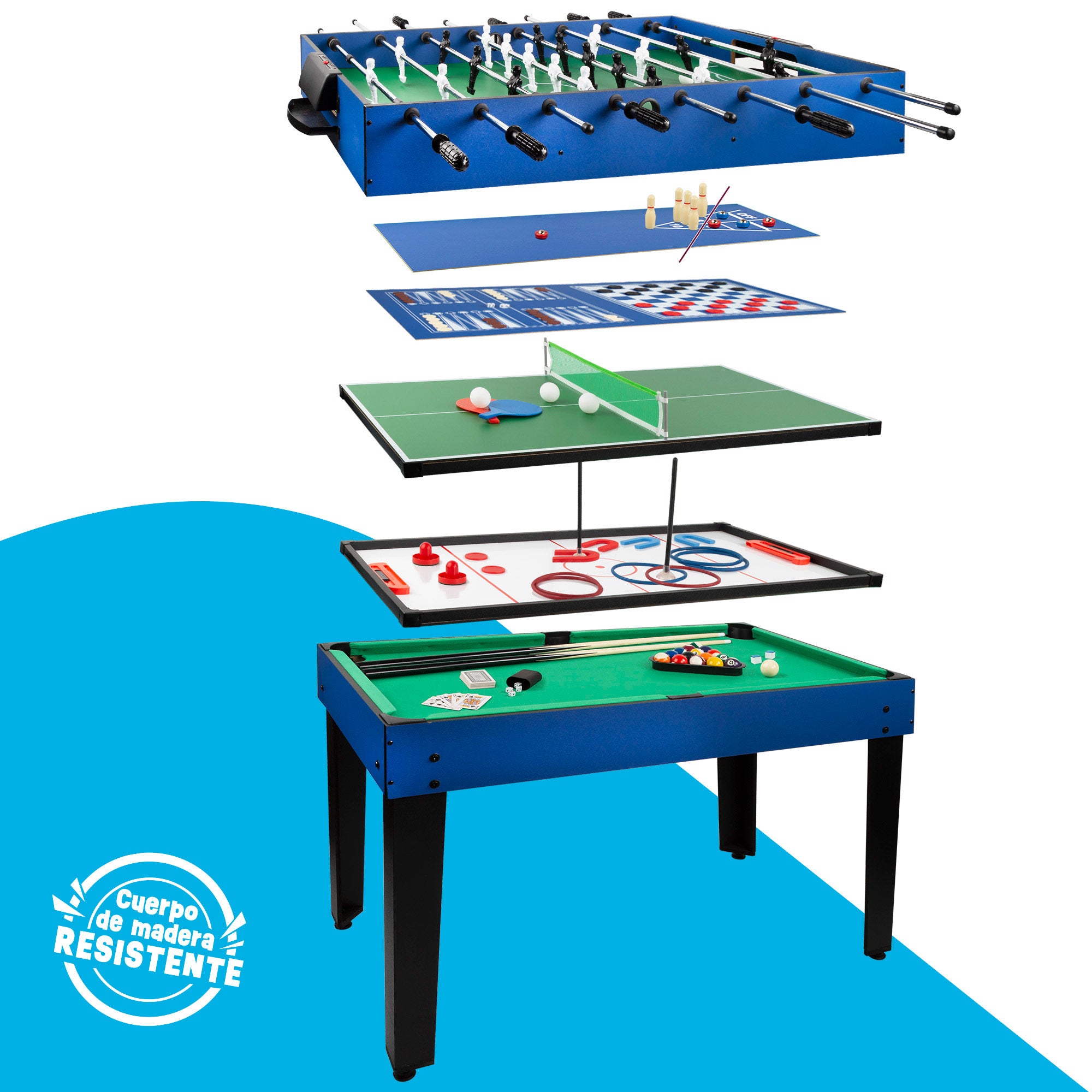 Mesa de billar multijuegos 12 en 1 CB Games