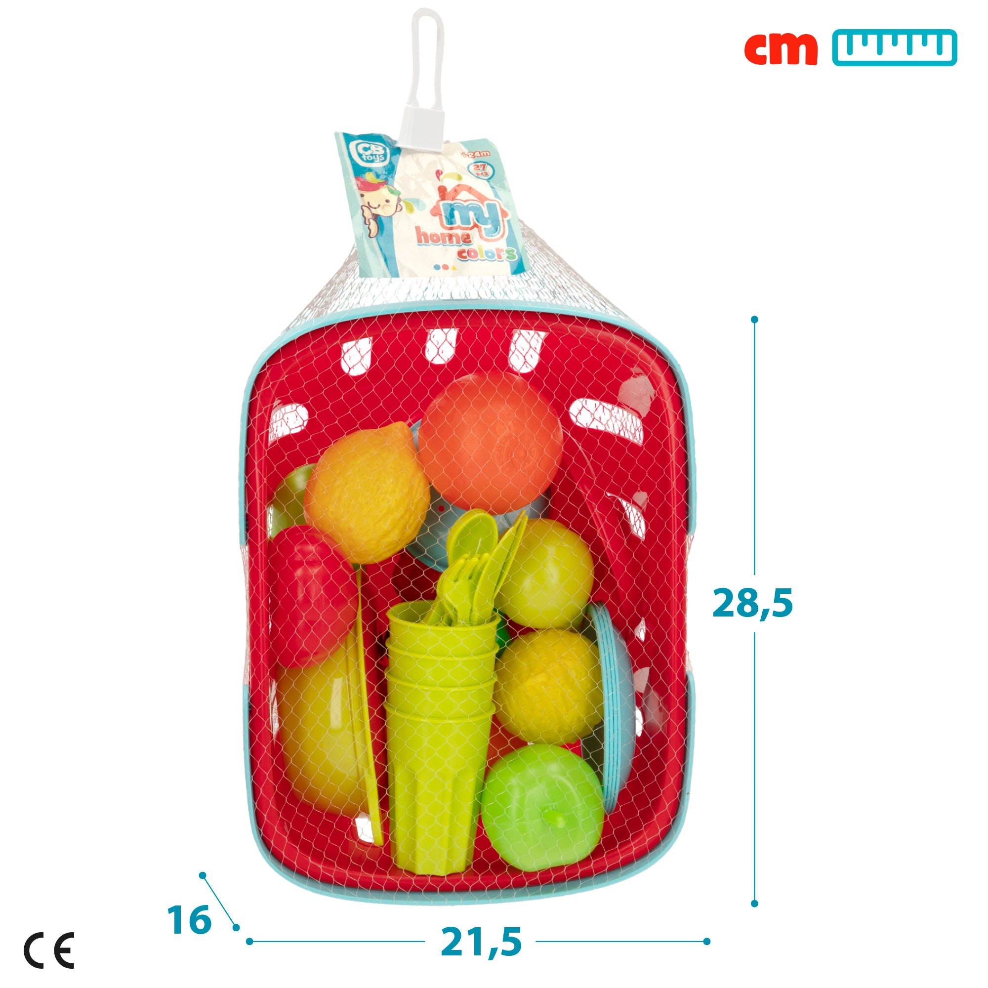 Cesta alimentos de juguete y menaje 35 pzas My Home Colors