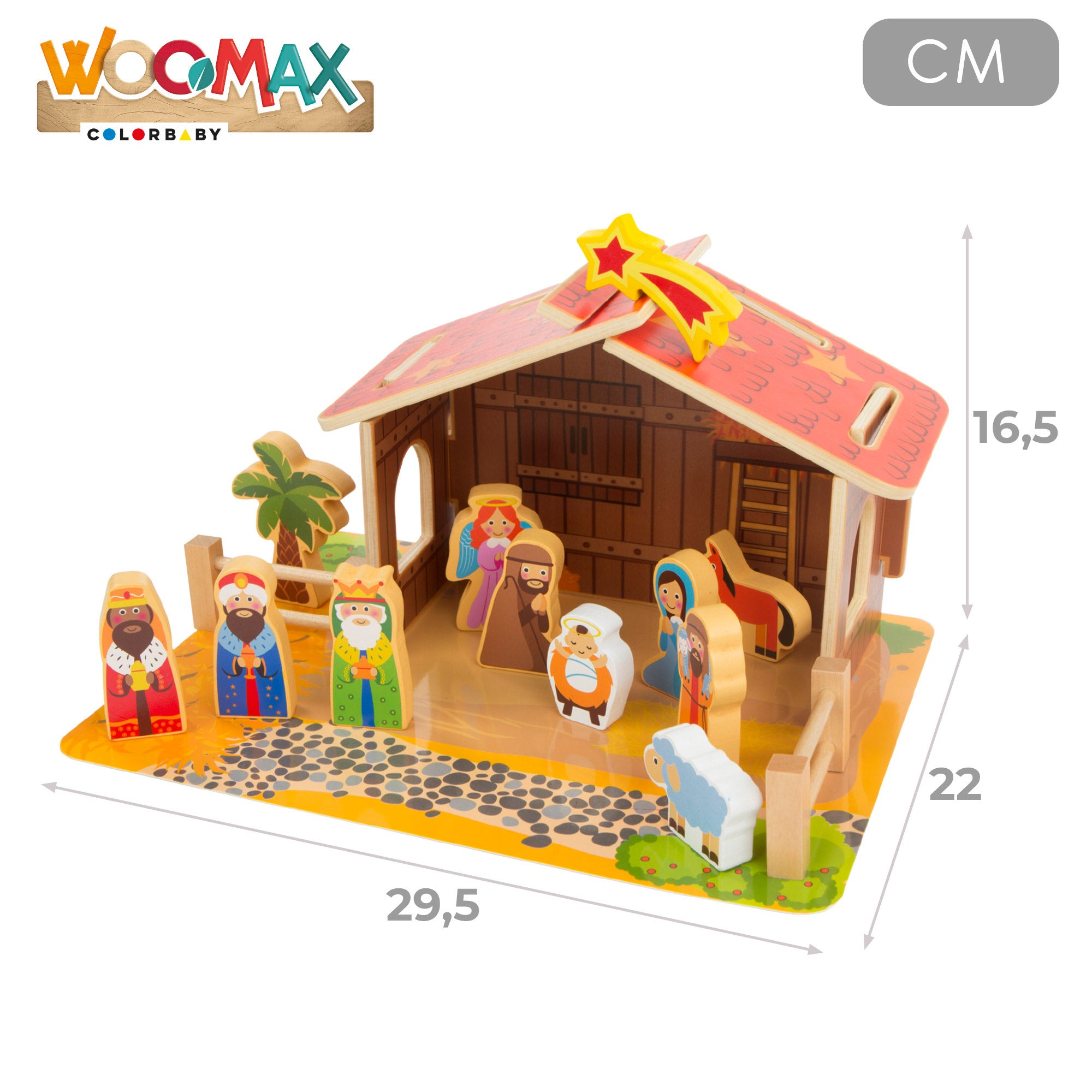 WOOMAX Belén de madera 20 piezas