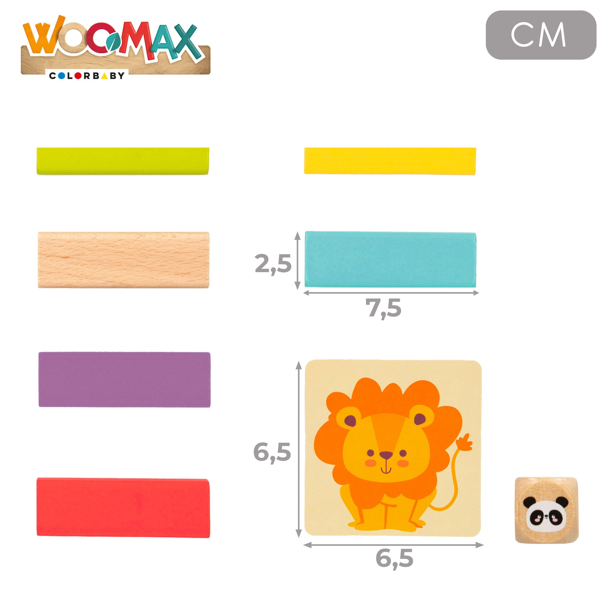 WOOMAX Torre de bloques de madera con animales y colores