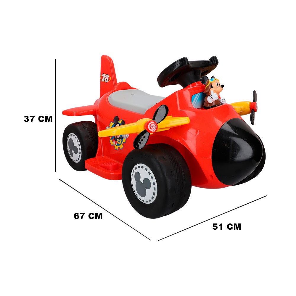Aviãozinho de brinquedo do Mickey Mouse, movido a bateria de 6V
