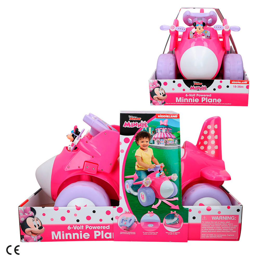 Aviãozinho de passeio da Minnie Mouse, movido a bateria de 6V
