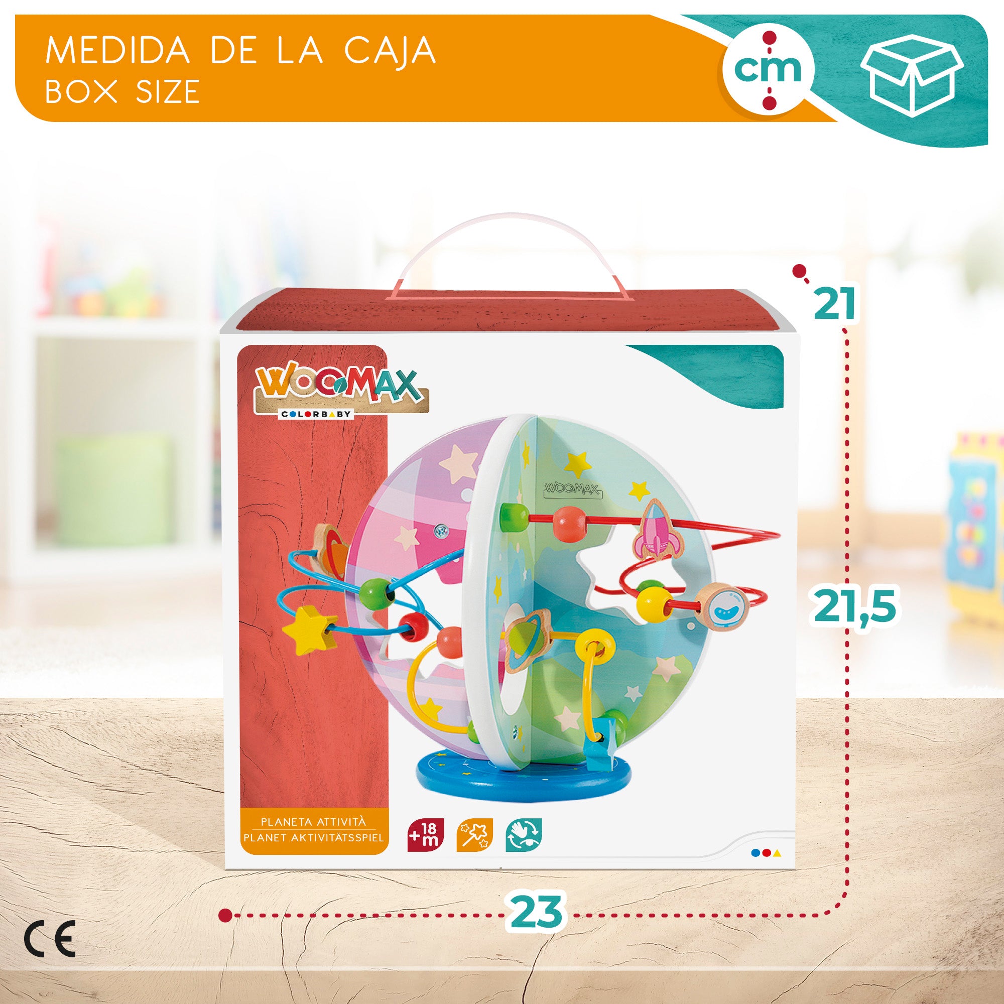 WOOMAX Laberinto cuentas de madera planetas