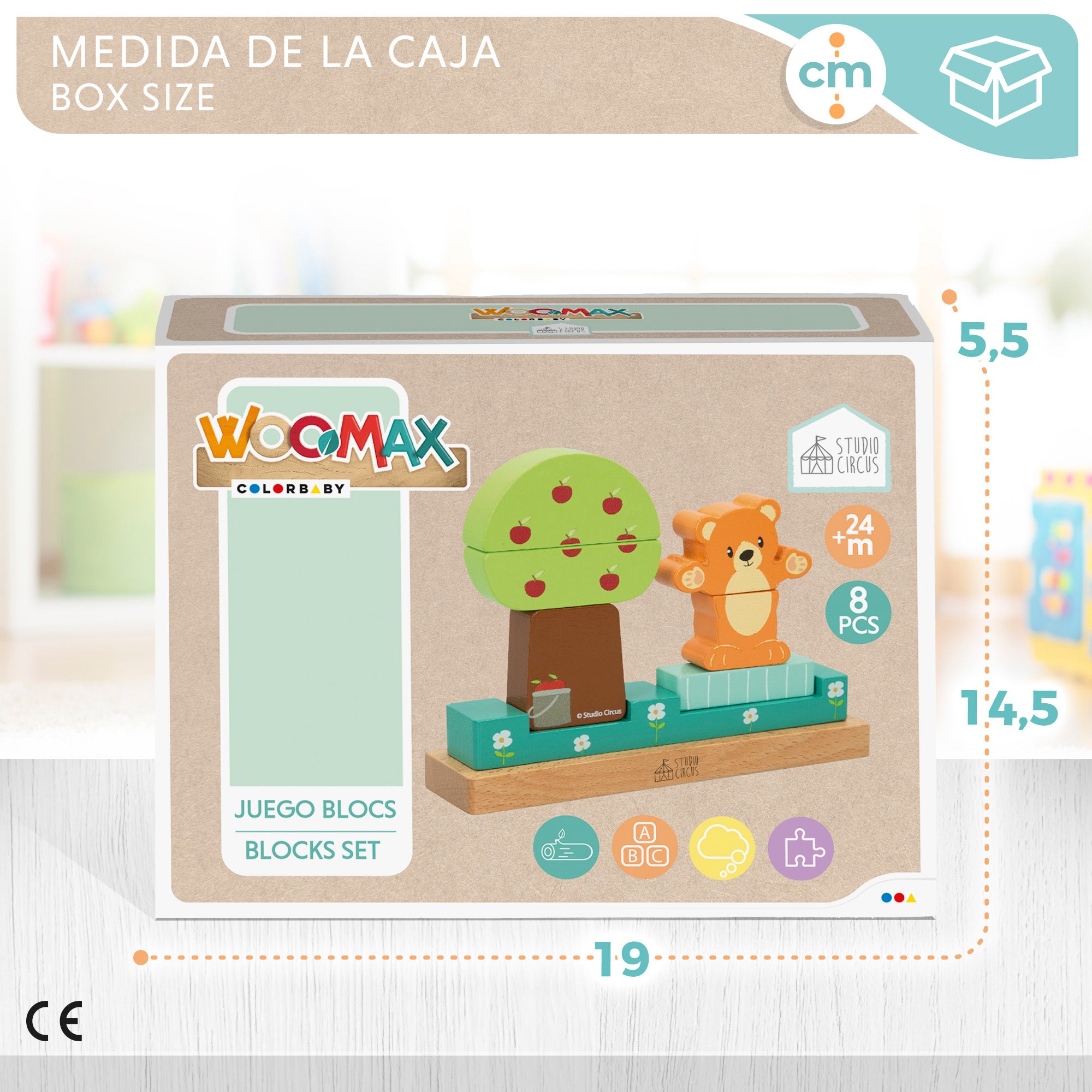 WOOMAX Studio Circus Jogo de Blocos Magnéticos em Madeira Floresta