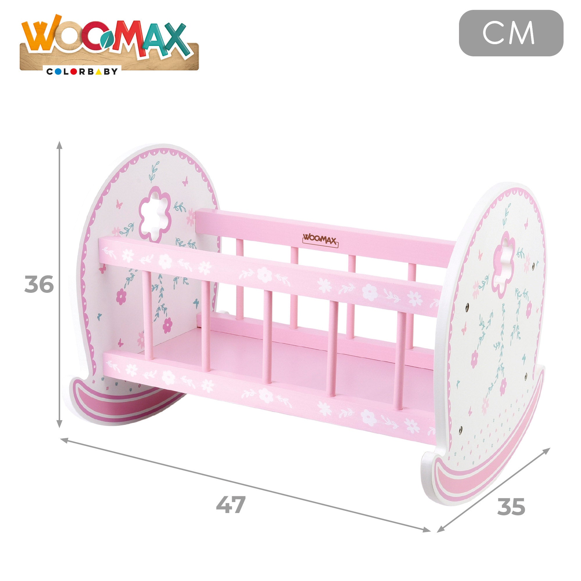WOOMAX Cuna para muñecas de madera