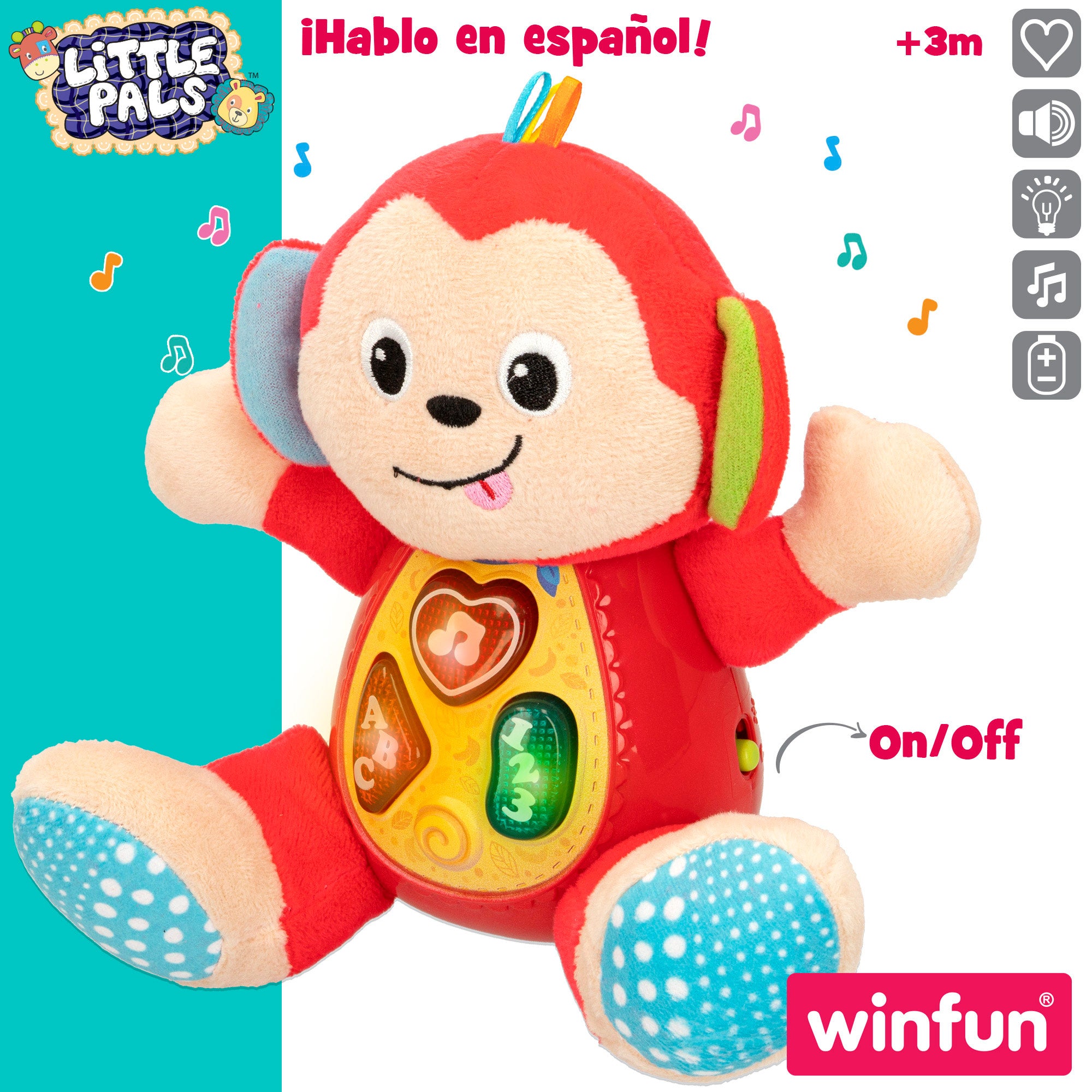Winfun Peluche interactivo m con luz y sonido