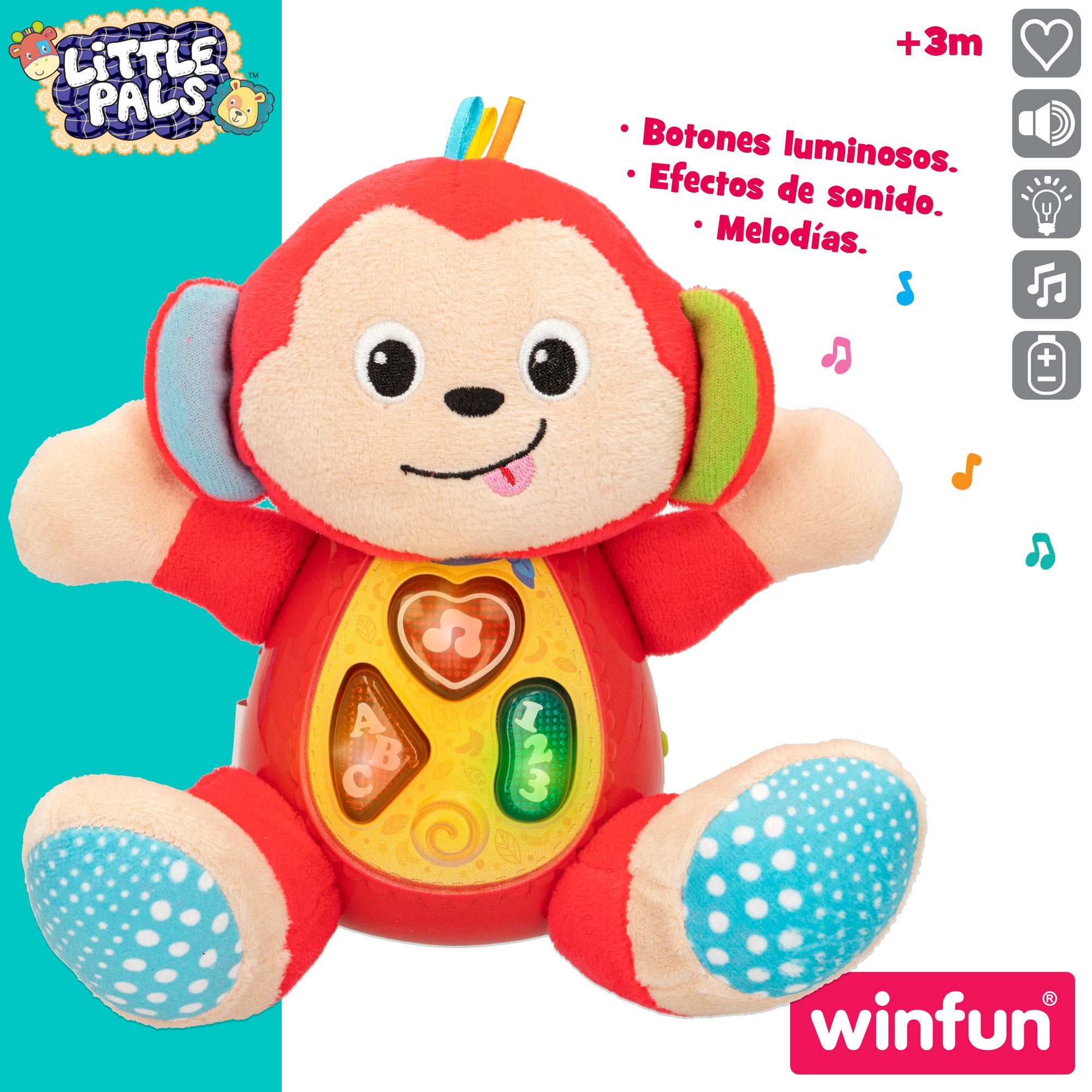 Winfun Peluche interactivo m con luz y sonido