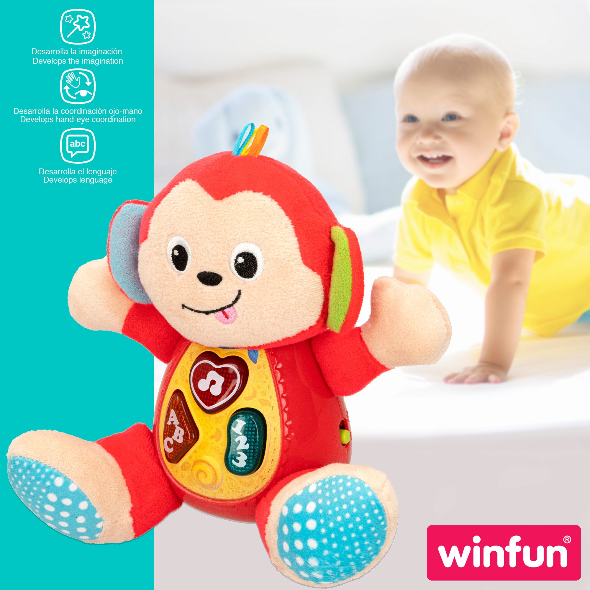 Winfun Peluche interactivo m con luz y sonido