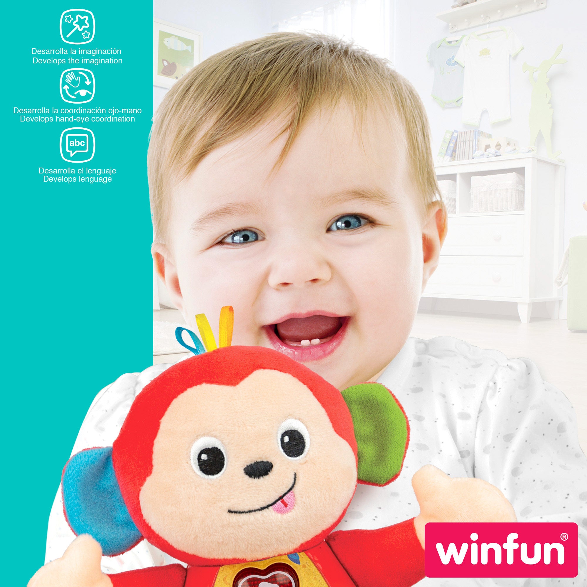 Winfun Peluche interactivo m con luz y sonido