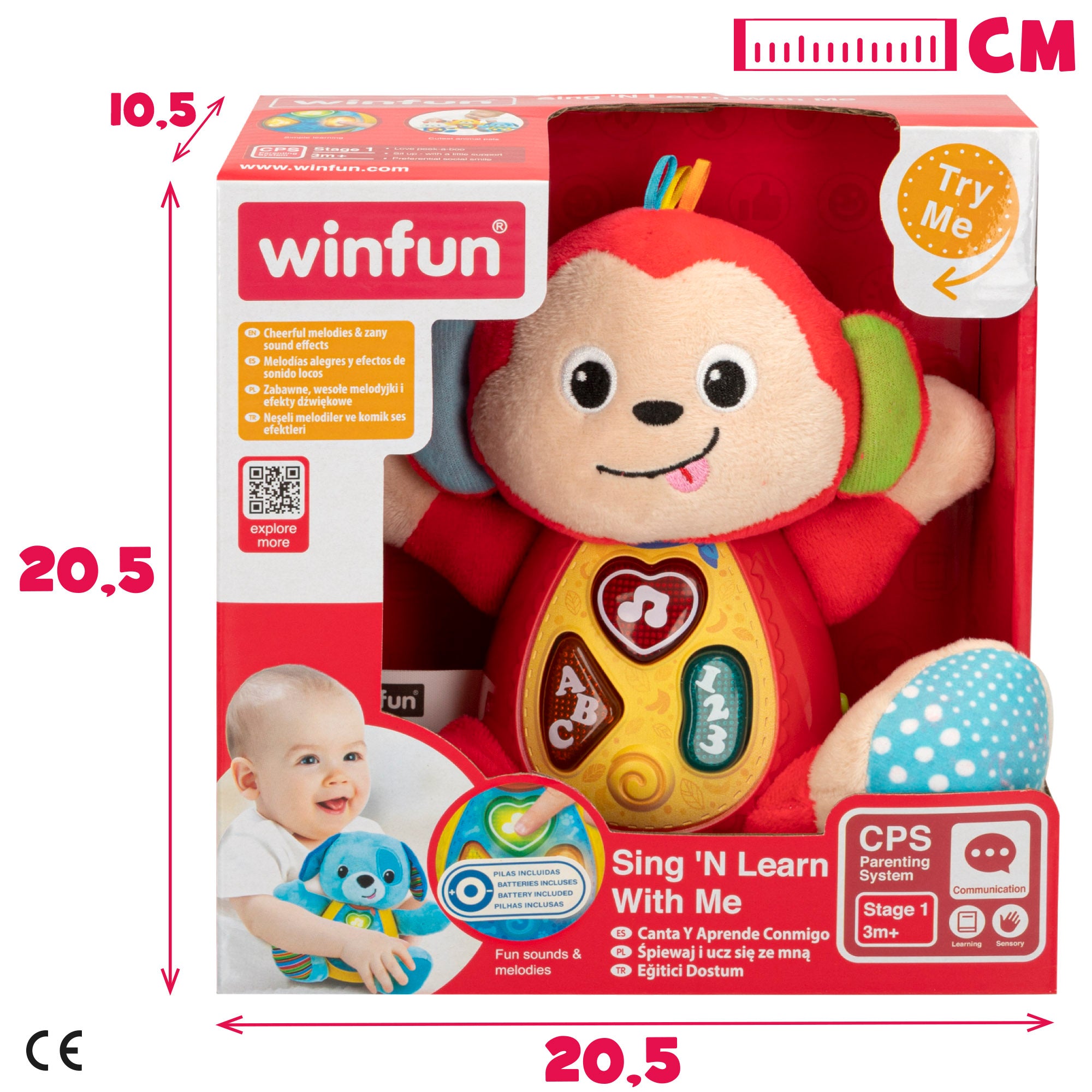 Winfun Peluche interactivo m con luz y sonido