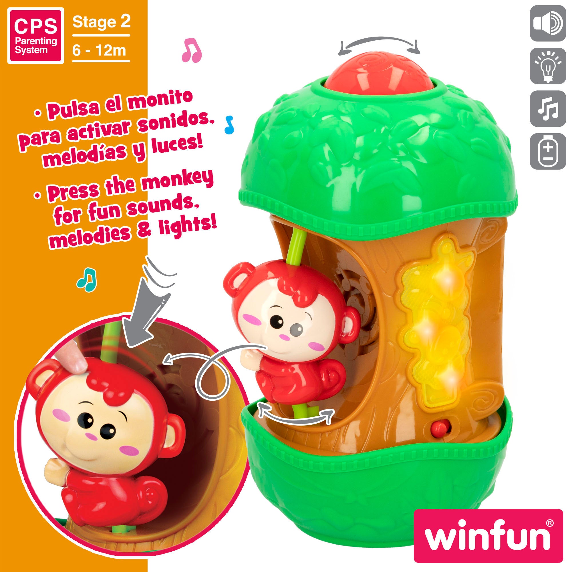 Winfun Juego actividades mono de juguete