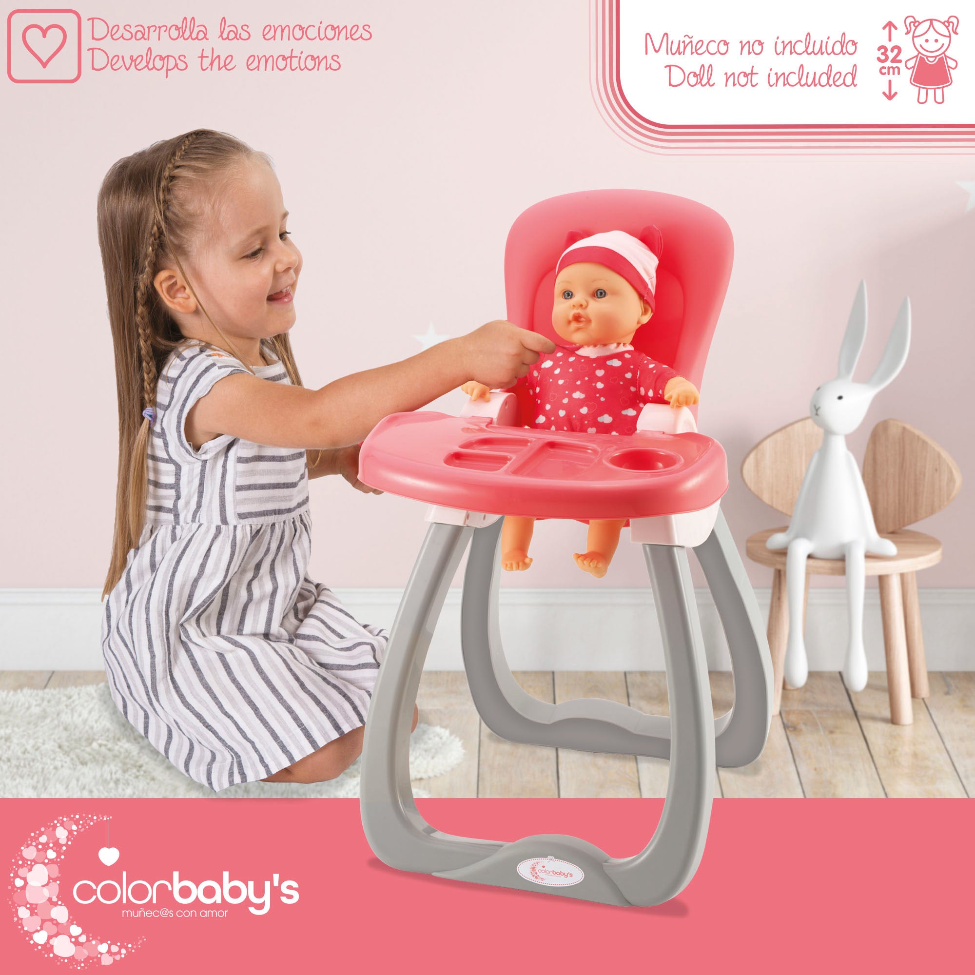Trona para muñecas con accesorios Colorbaby's