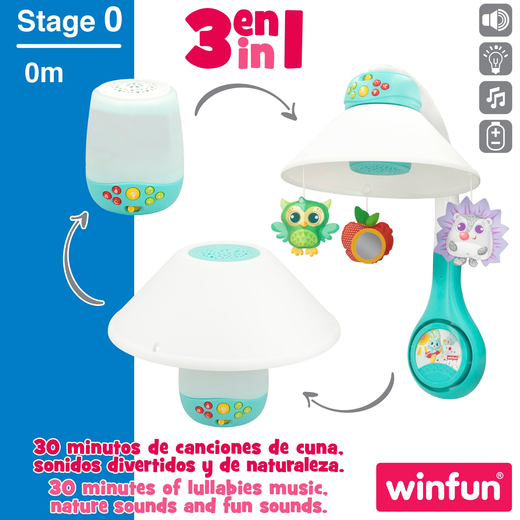 Winfun Proyector para bebé 3 en 1