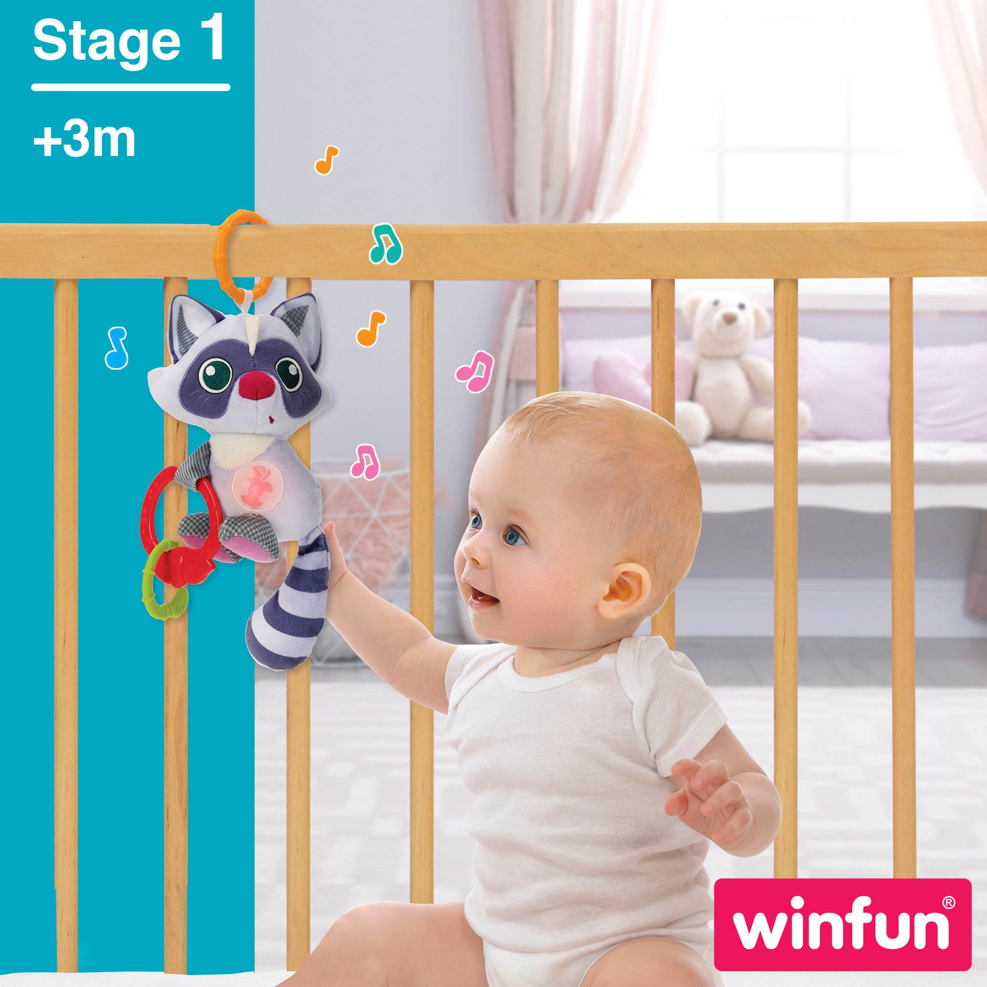 Winfun Peluche sonajero mapache