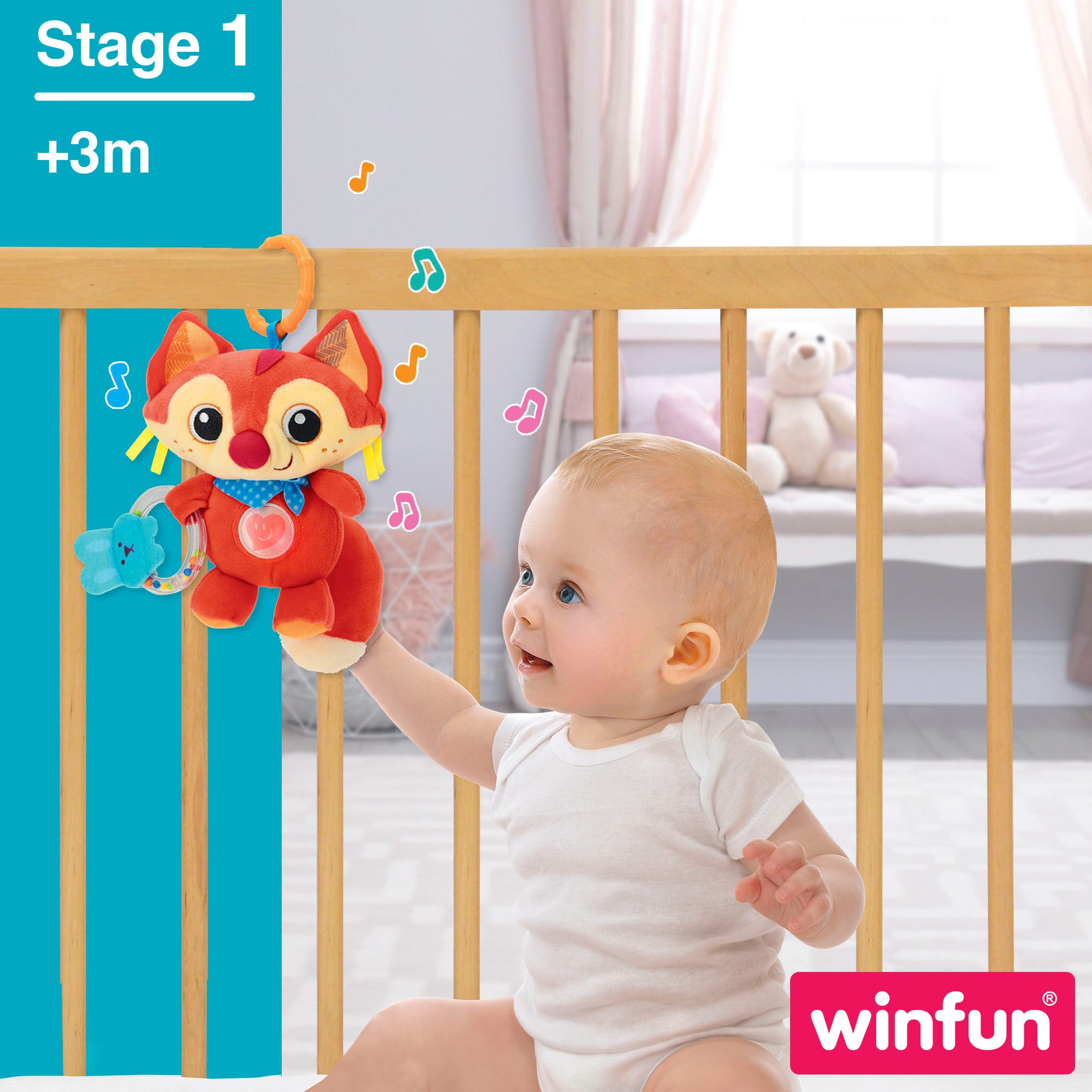 Chocalho de raposa de peluche Winfun