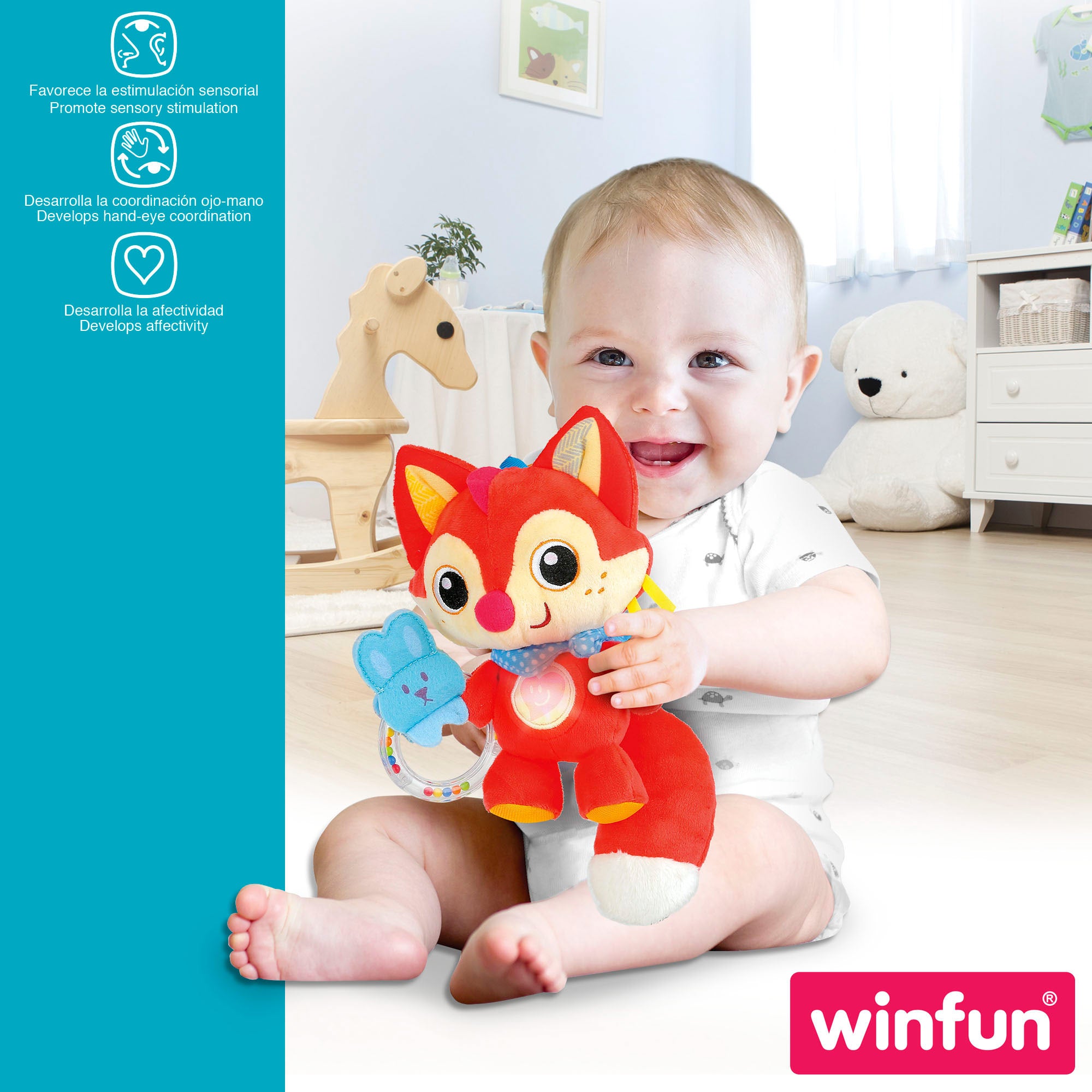 Chocalho de raposa de peluche Winfun