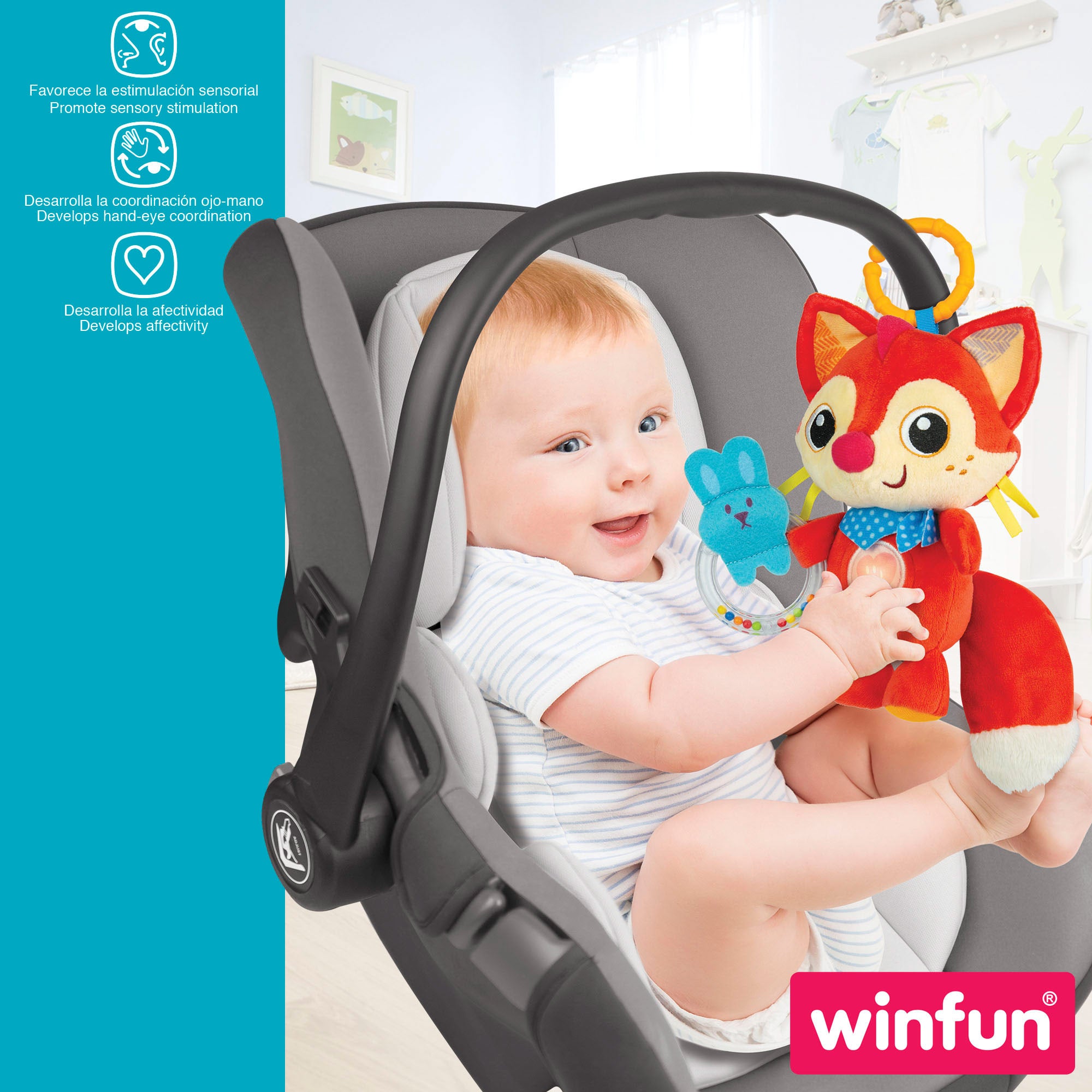 Chocalho de raposa de peluche Winfun
