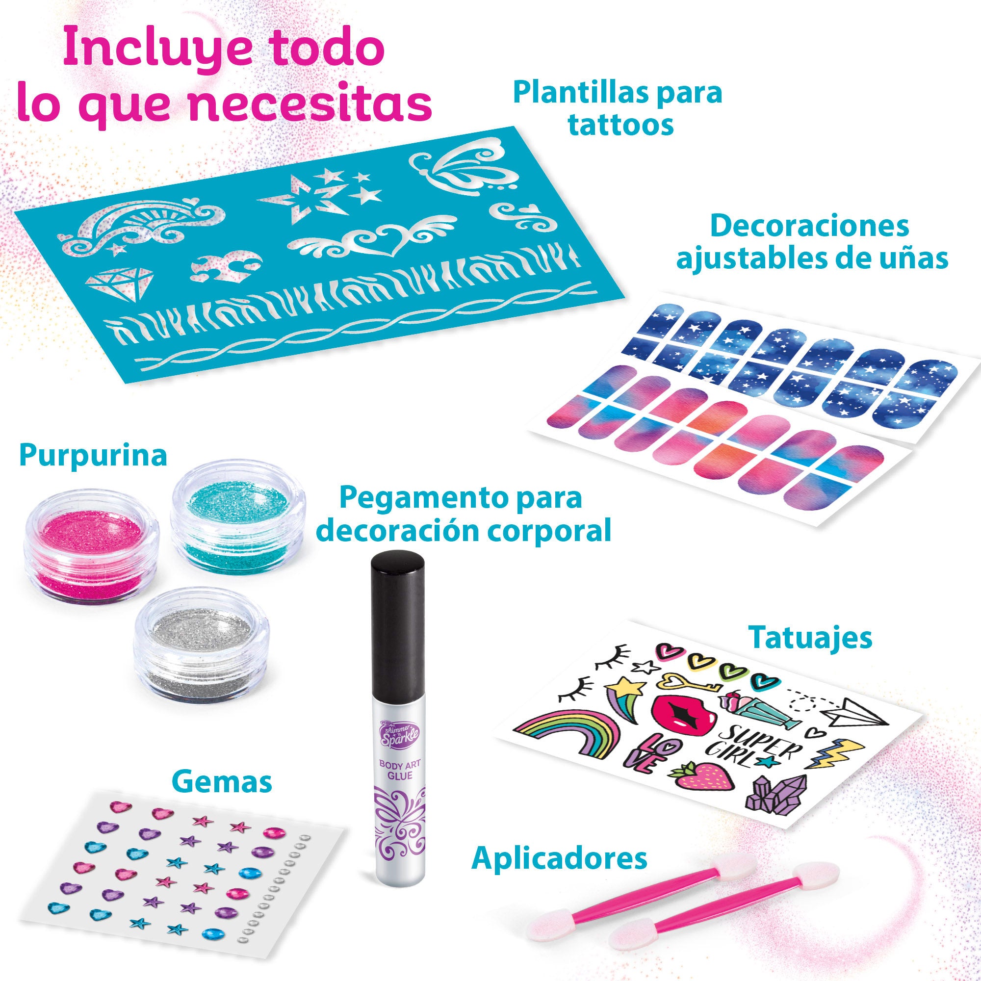Shimmer 'n Sparkle Centro de uñas y tatuajes para niñas