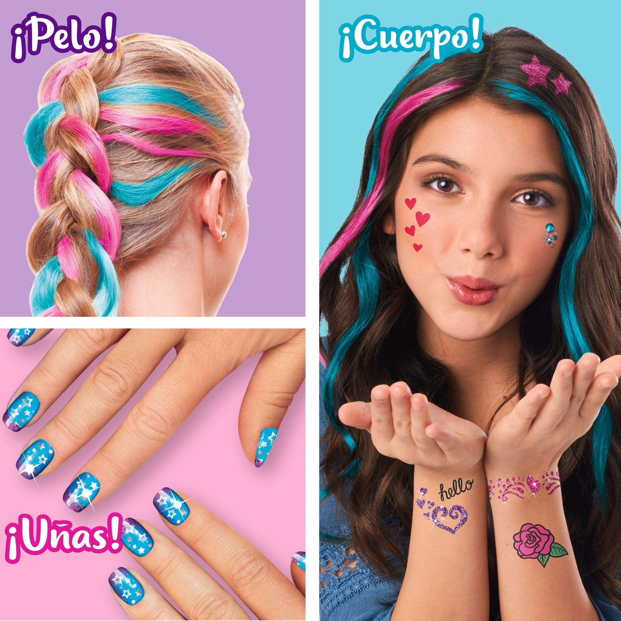 Shimmer 'n Sparkle Set de purpurina para uñas, cuerpo y pelo