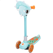 Trotinete dobrável de dinossauro K3YRIDERS com 3 rodas, luzes e peluche.