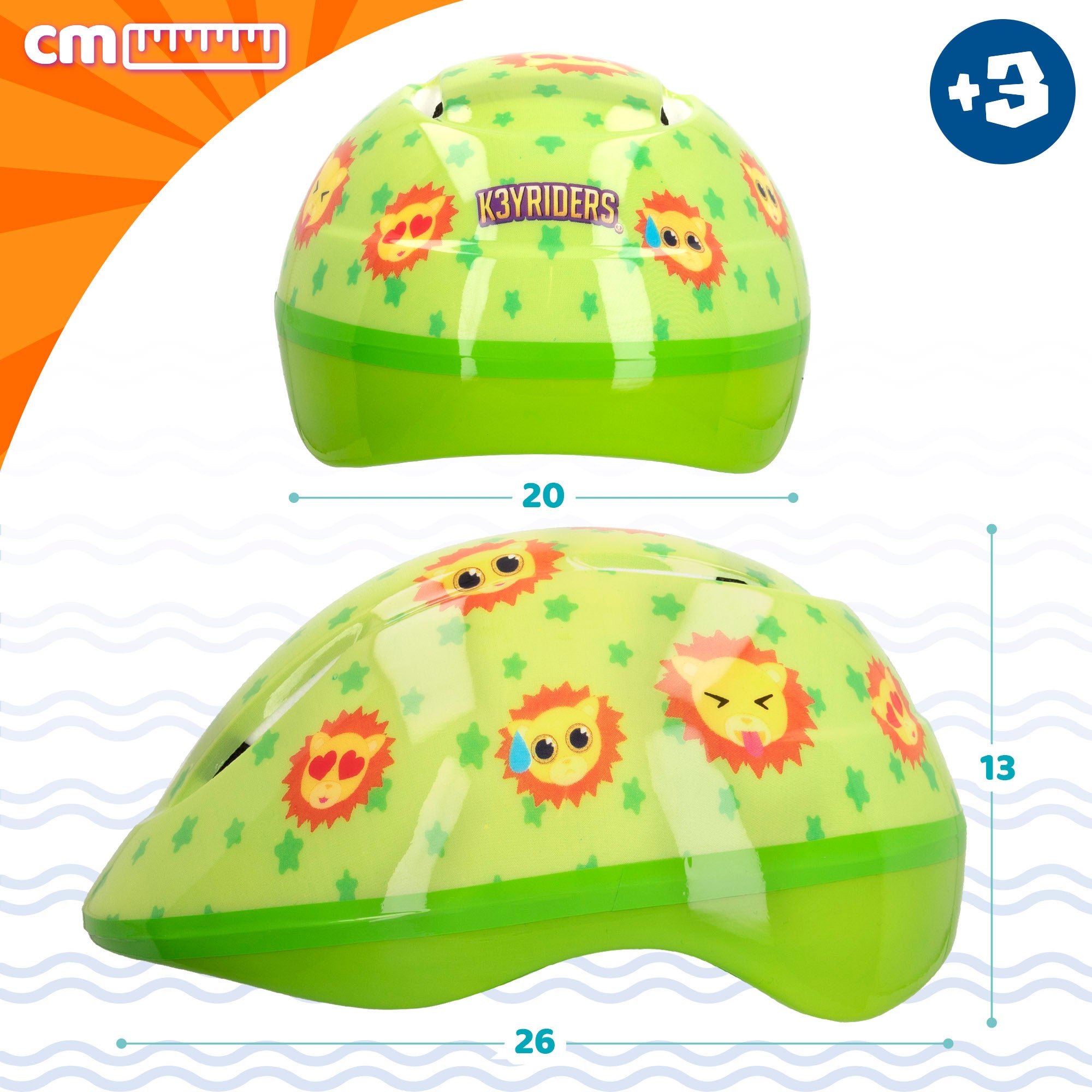 Casco infantil con funda de peluche de león K3YRIDERS