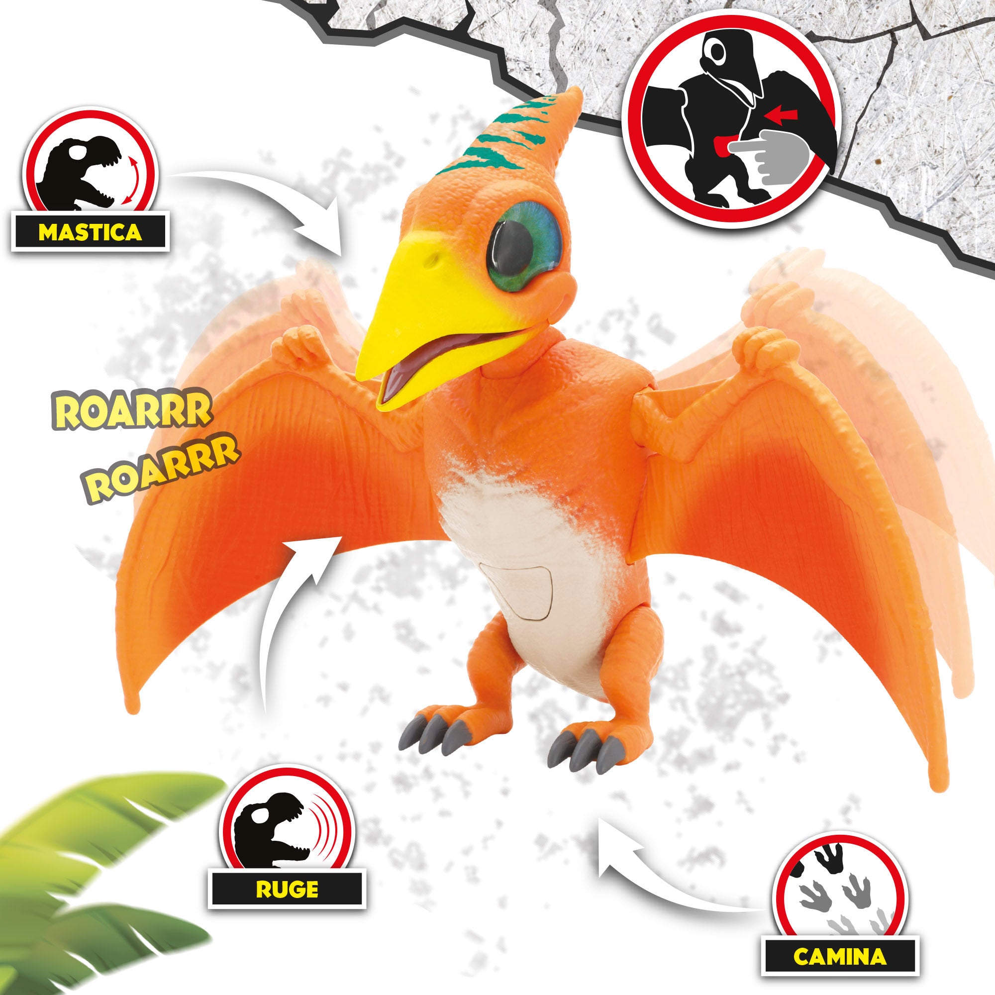 Dinossauro Pterodáctilo Interativo com o Som e o Movimento - Dinos Unleashed