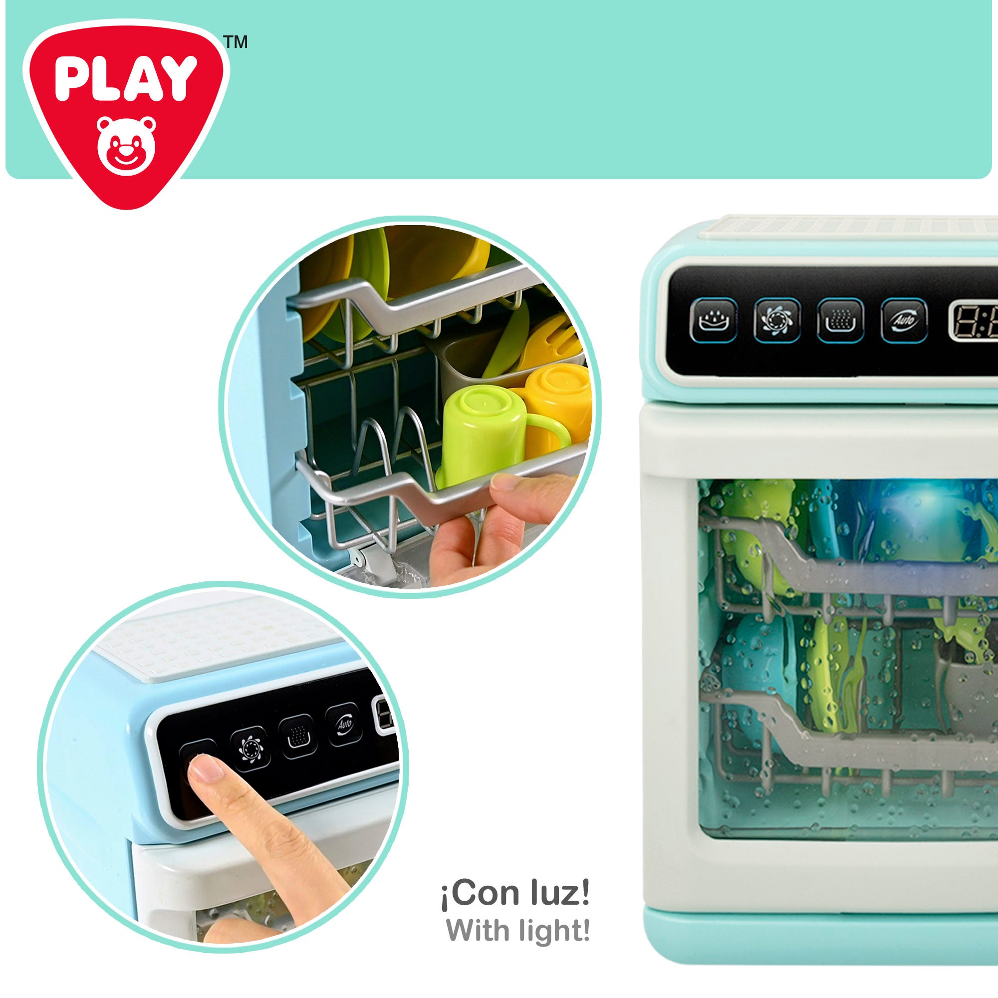 Máquina de lavar loiça de brincar PLAY com luz, som e acessórios.