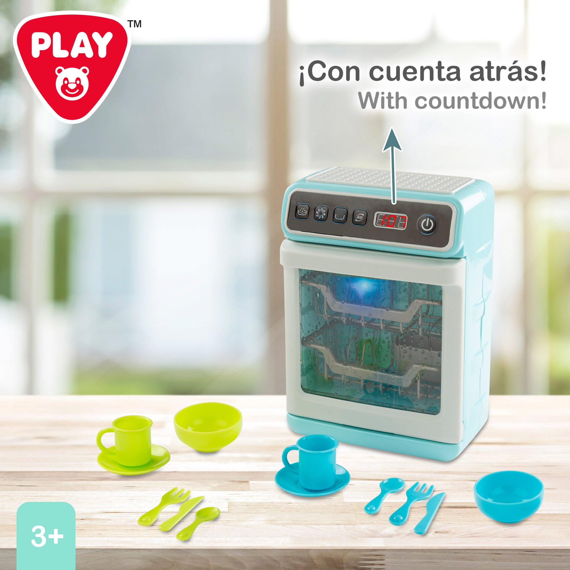 Máquina de lavar loiça de brincar PLAY com luz, som e acessórios.