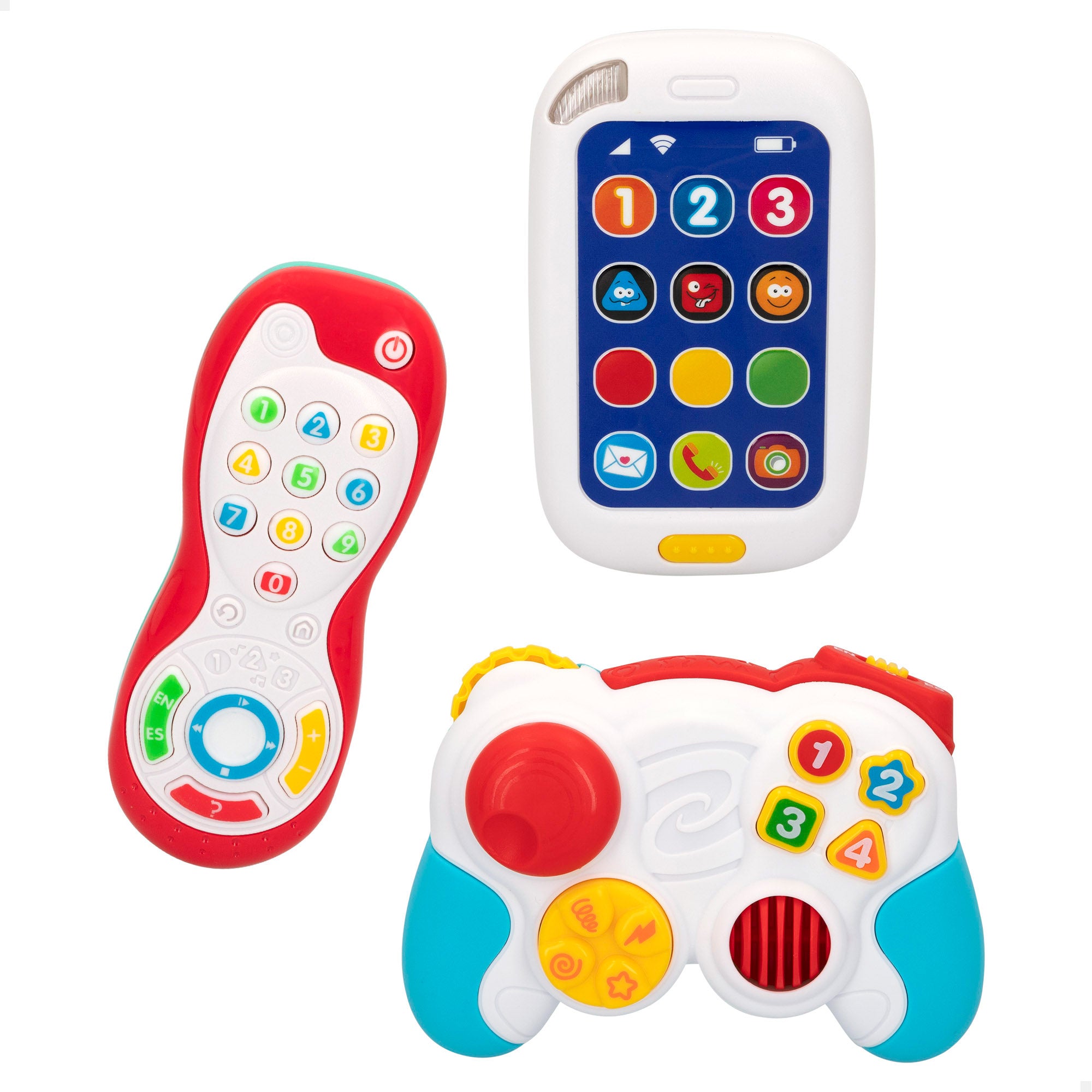 PLAY Set mandos y teléfono bebé juguete con luz y sonido