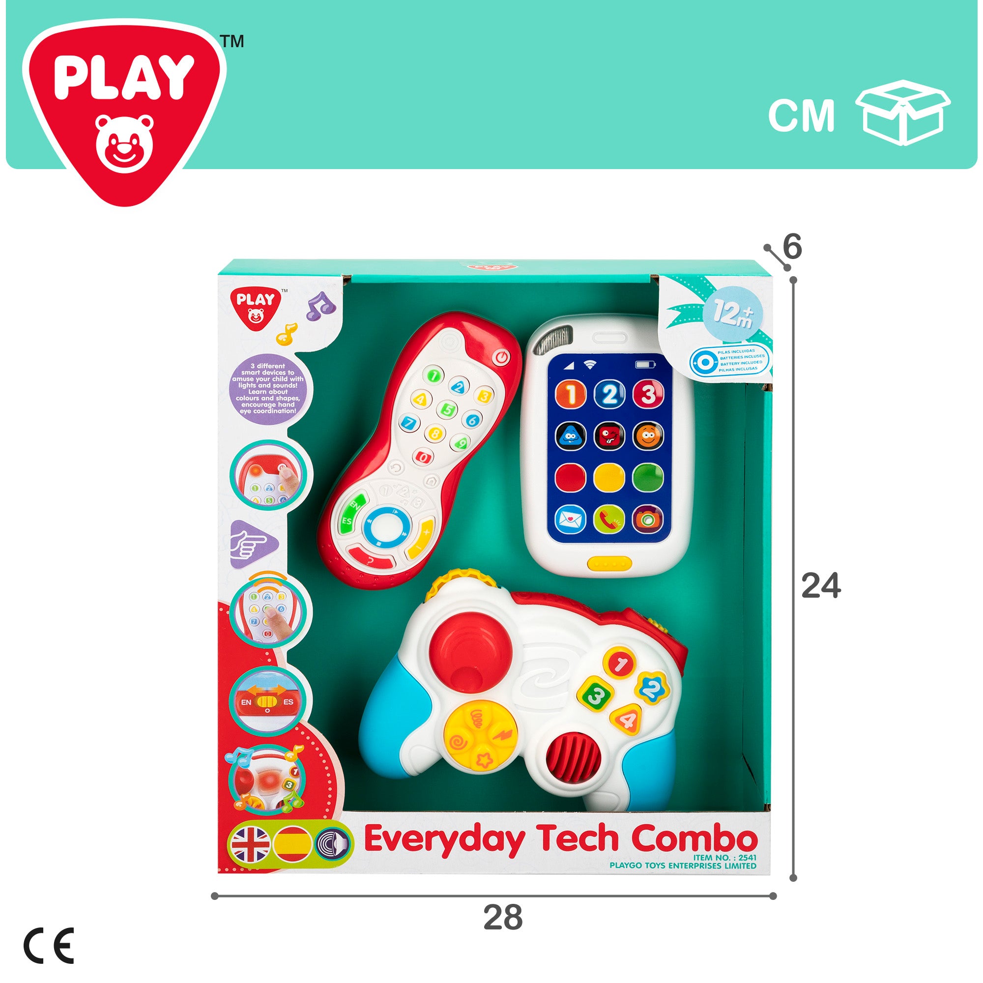 PLAY Set mandos y teléfono bebé juguete con luz y sonido