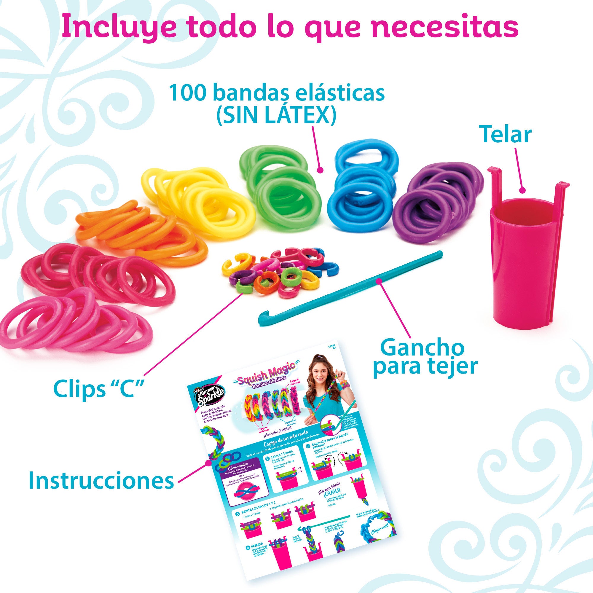 Shimmer 'n Sparkle Kit para hacer pulseras elásticas