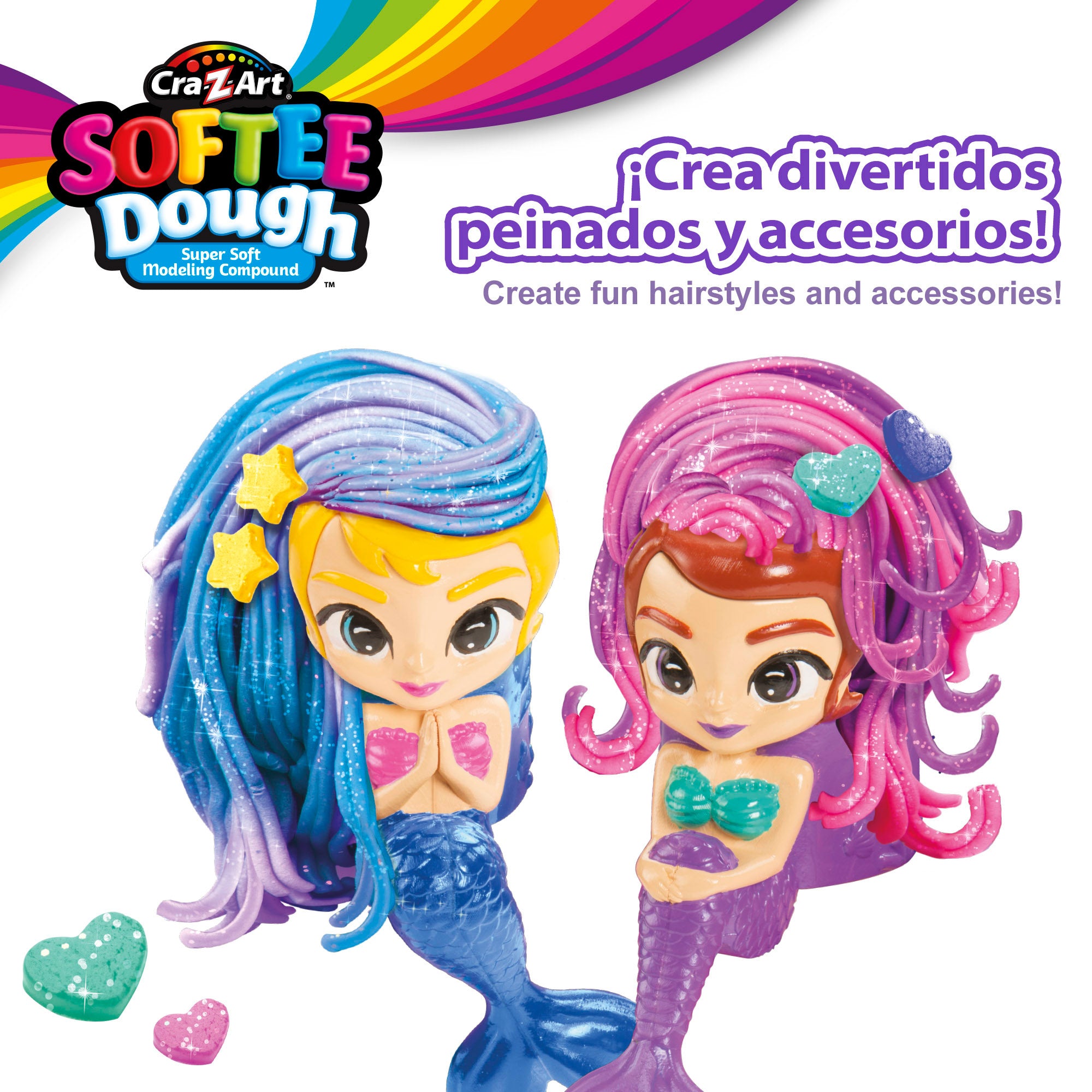 Set de plastilina brillante sirenitas Softee Dough